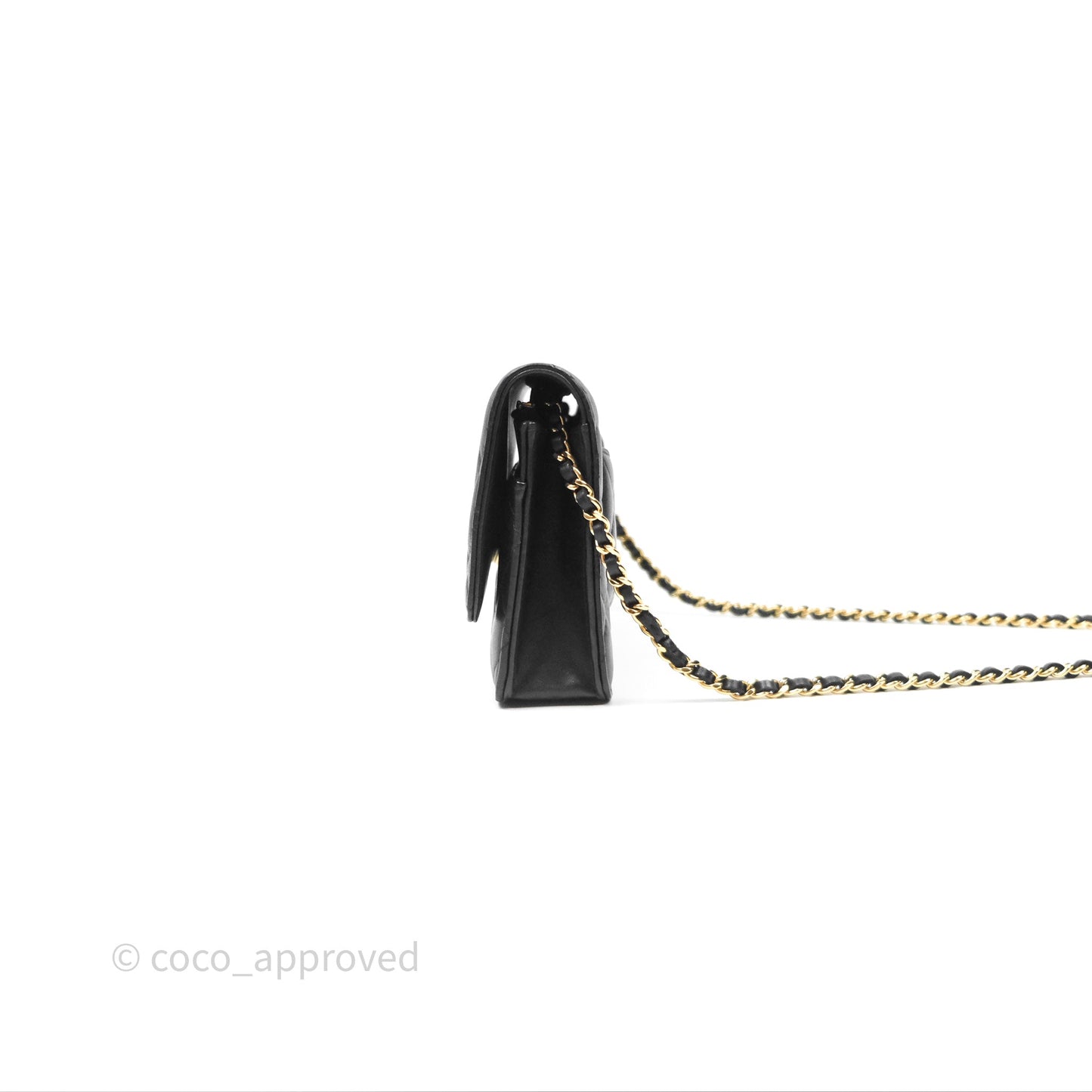 Chanel Quilted Classic Wallet on Chain WOC Black Lambskin Gold Hardware