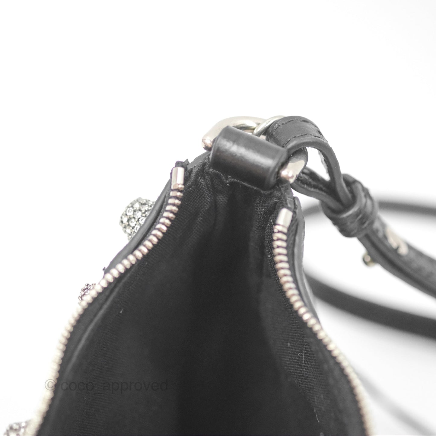 Balenciaga Le Cagole Mini Bag With Chain Black Crocodile Embossed Calfskin Aged Silver Hardware