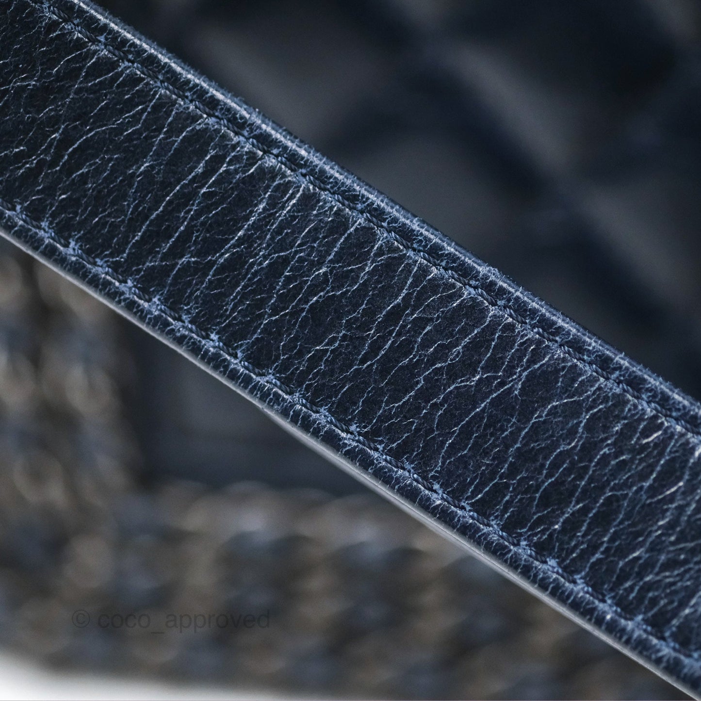 Chanel Medium Chain Edge Boy Quilted Navy Aged Glazed Calfskin Ruthenium Hardware