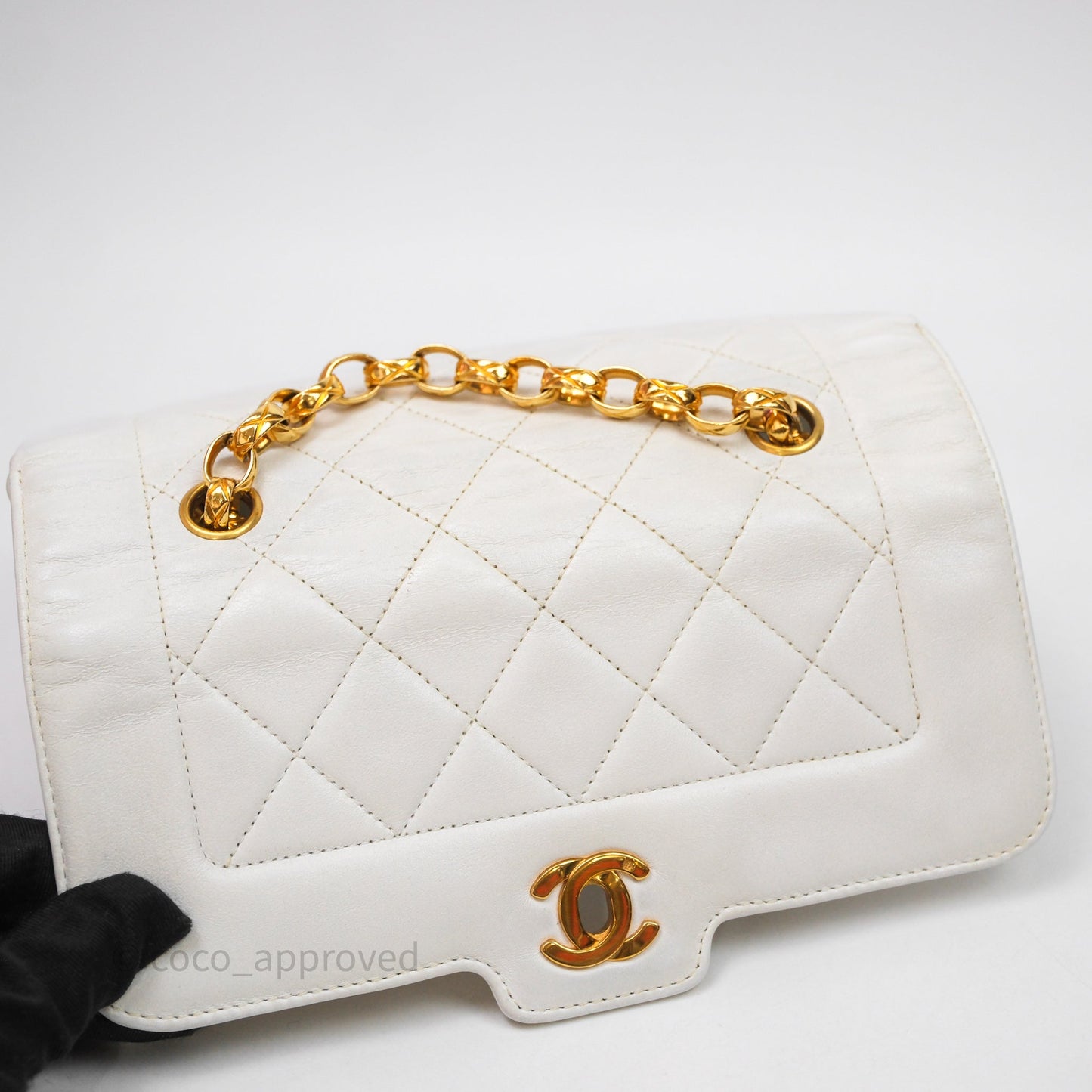 Chanel Vintage Mini Bijoux Chain Flap Bag White Gold Hardware