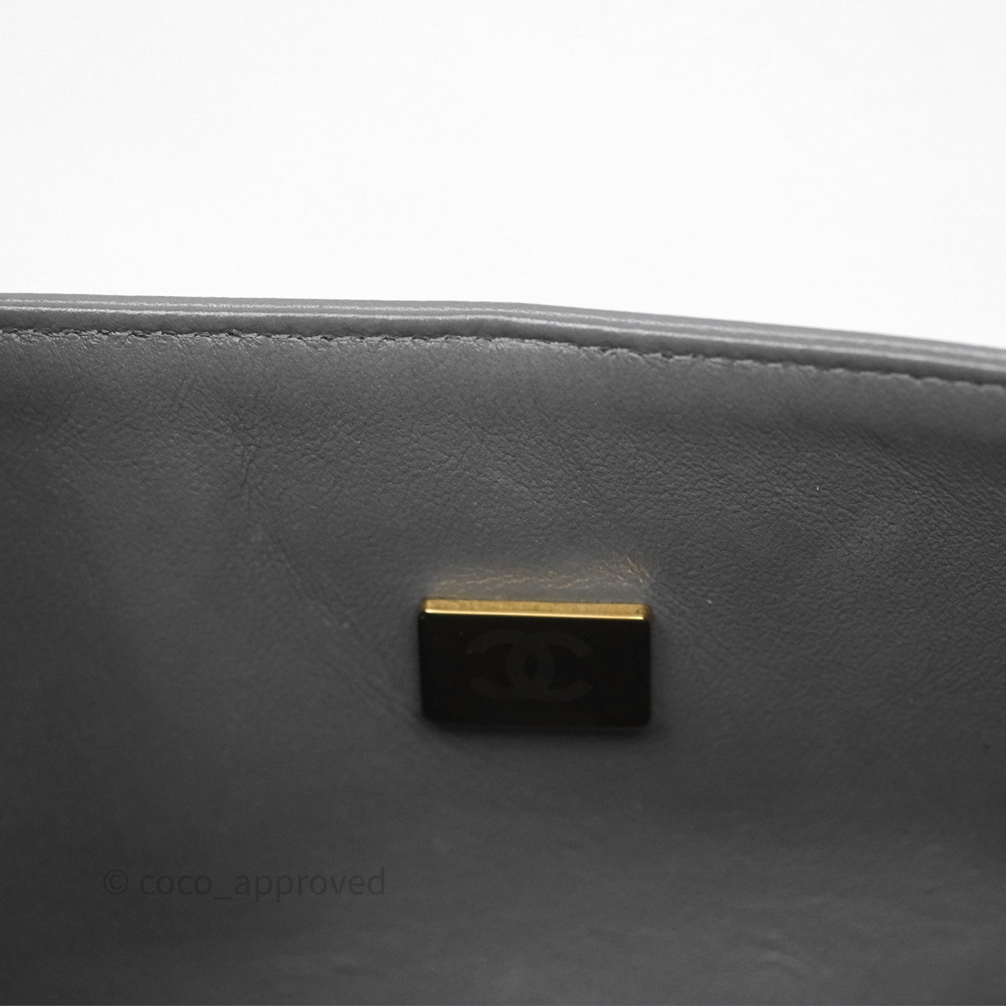 Chanel Classic M/L Medium Flap Quilted Grey Lambskin Gold Hardware