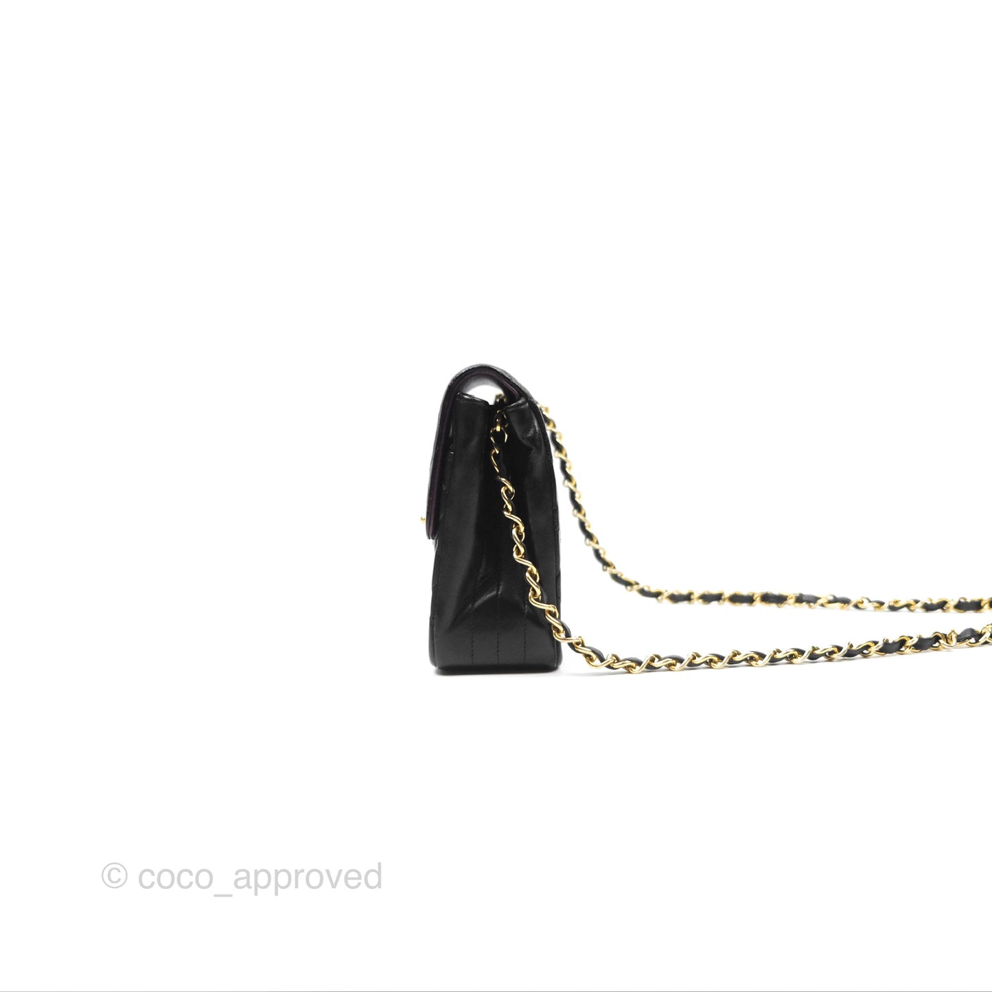 Chanel Vintage Mini Circled CC Flap Bag Black Lambskin 24K Gold Hardware