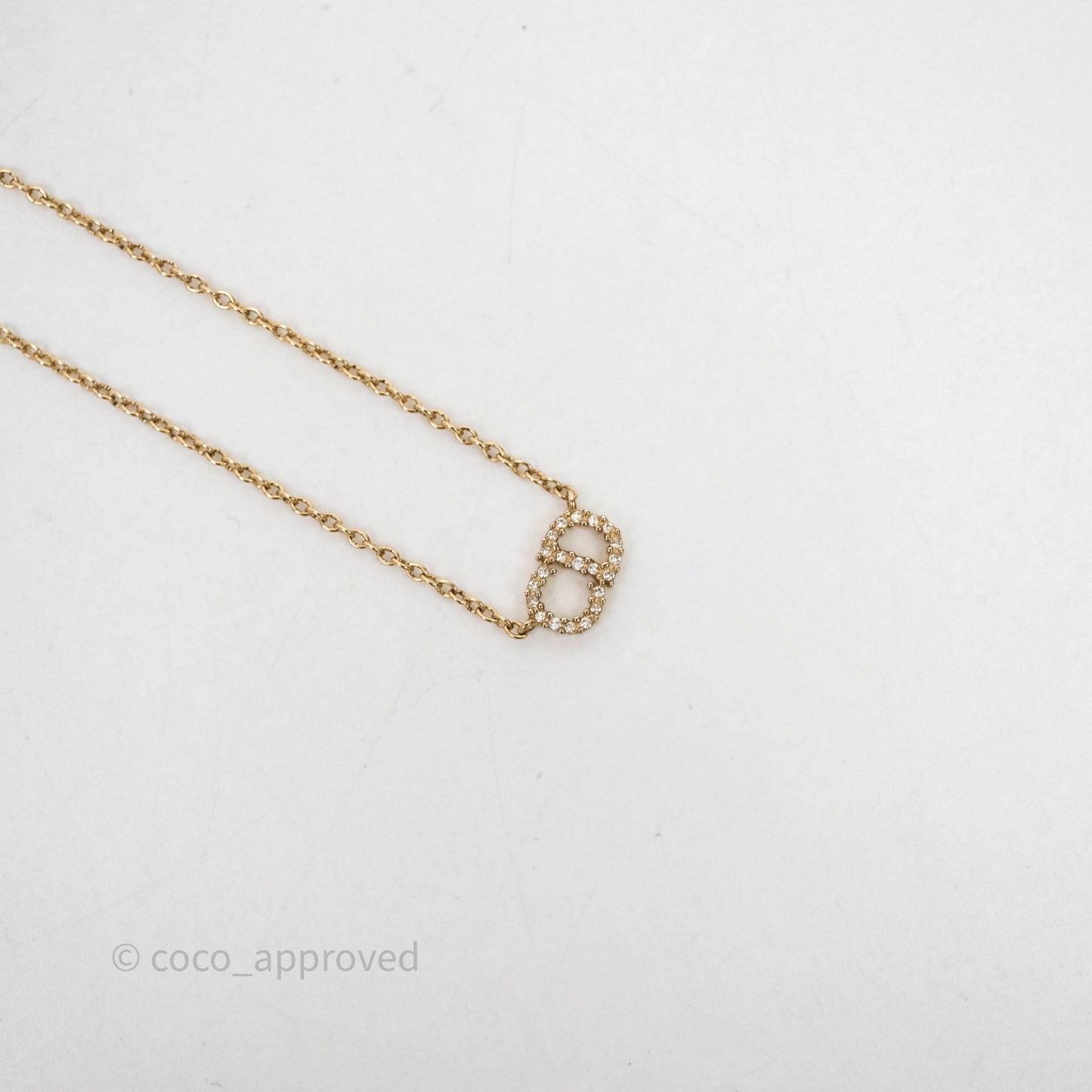 Christian Dior Petit CD Necklace Gold Tone