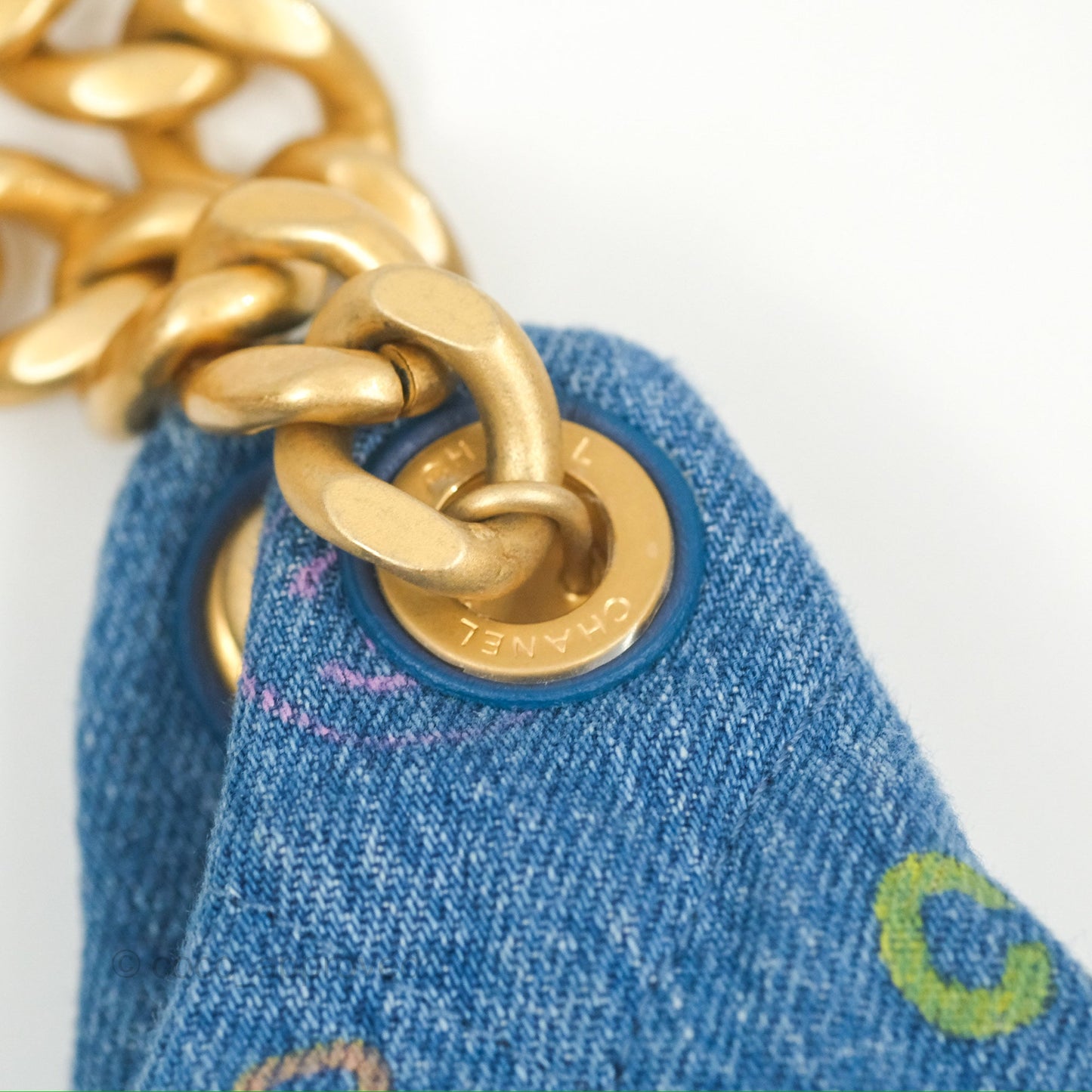 Chanel Maxi Hobo Bag Quilted Denim Mood Aged Gold Hardware