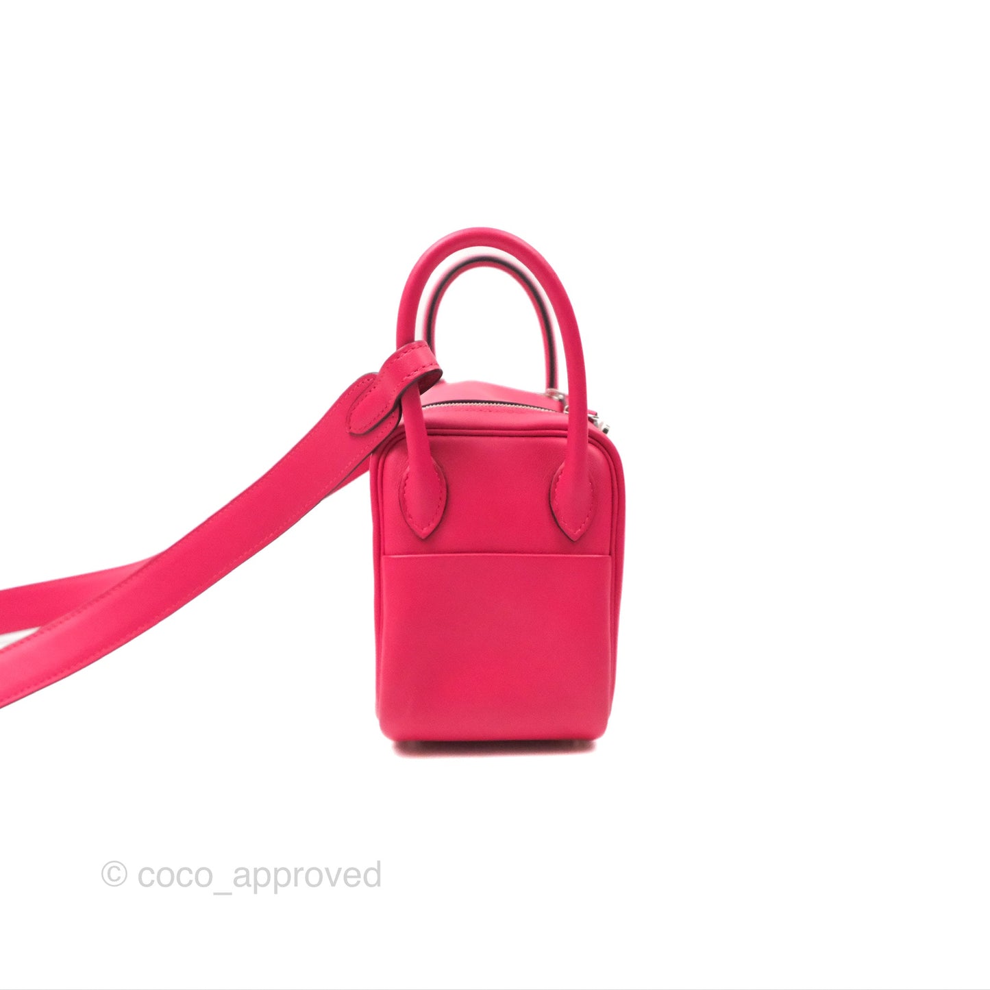 Hermès Mini Lindy 20 Framboise / Rouge Sellier Swift Palladium Hardware