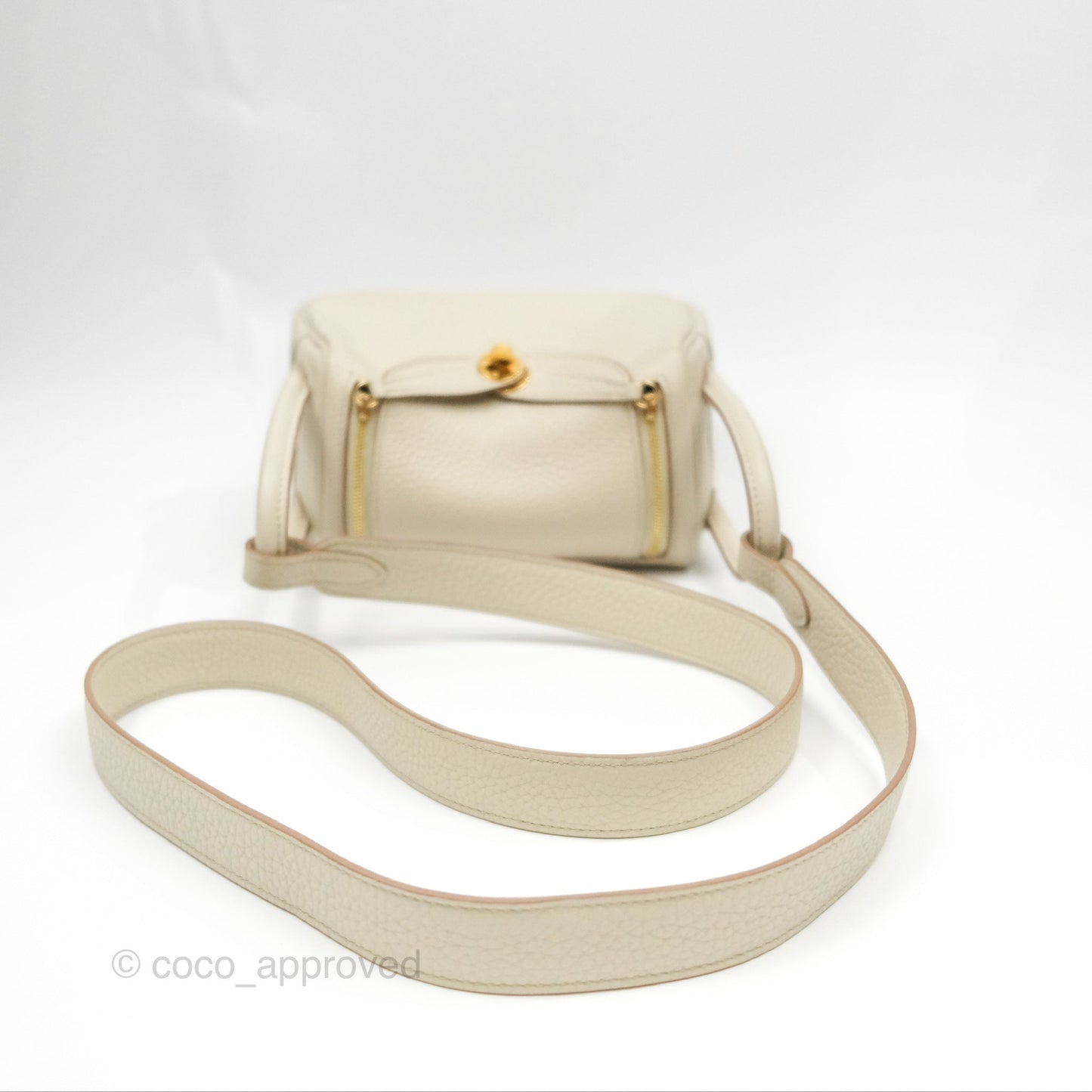 Hermès Mini Lindy 20 Beton Clemence Gold Hardware