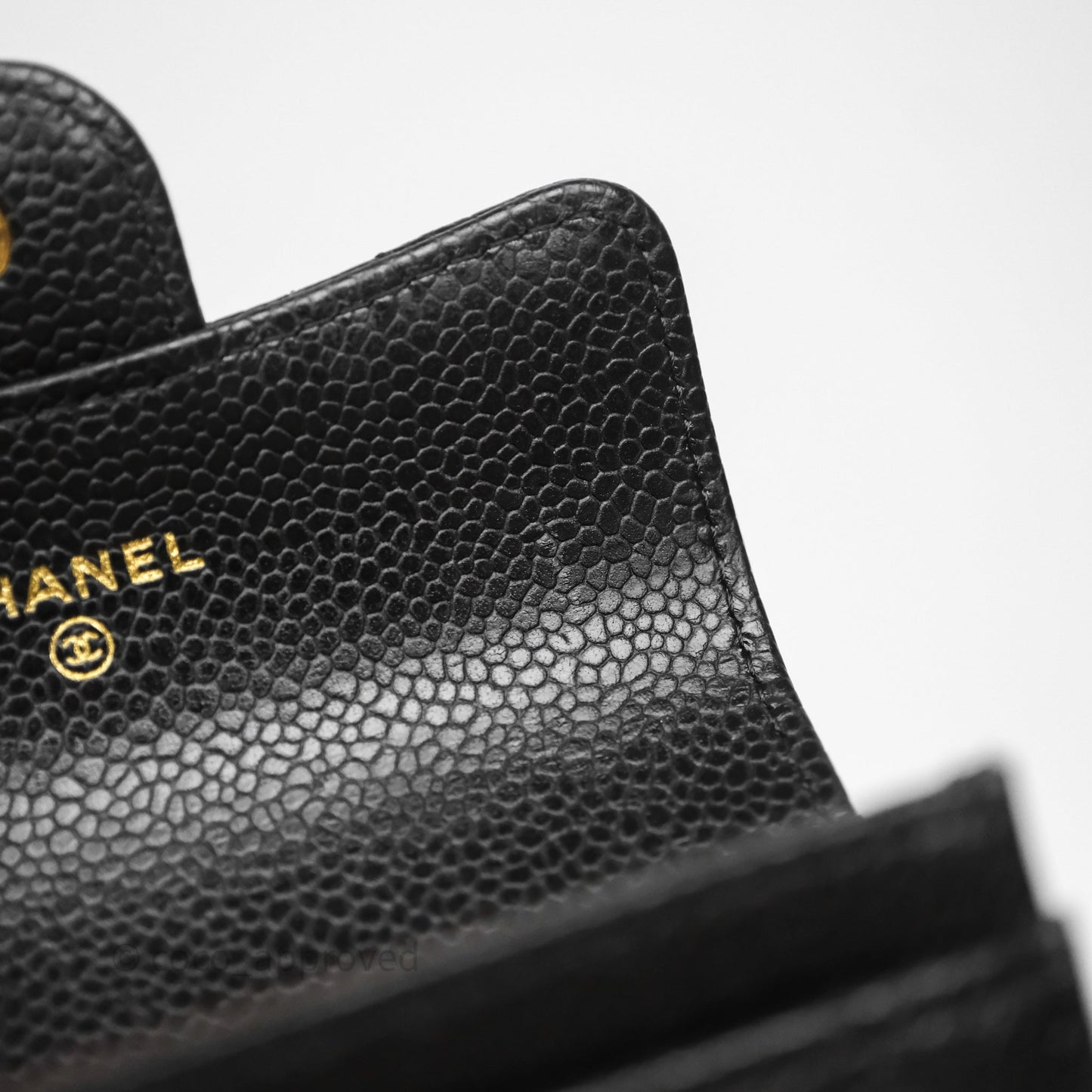 Chanel Quilted Flap Card Holder Black Caviar Gold Hardware