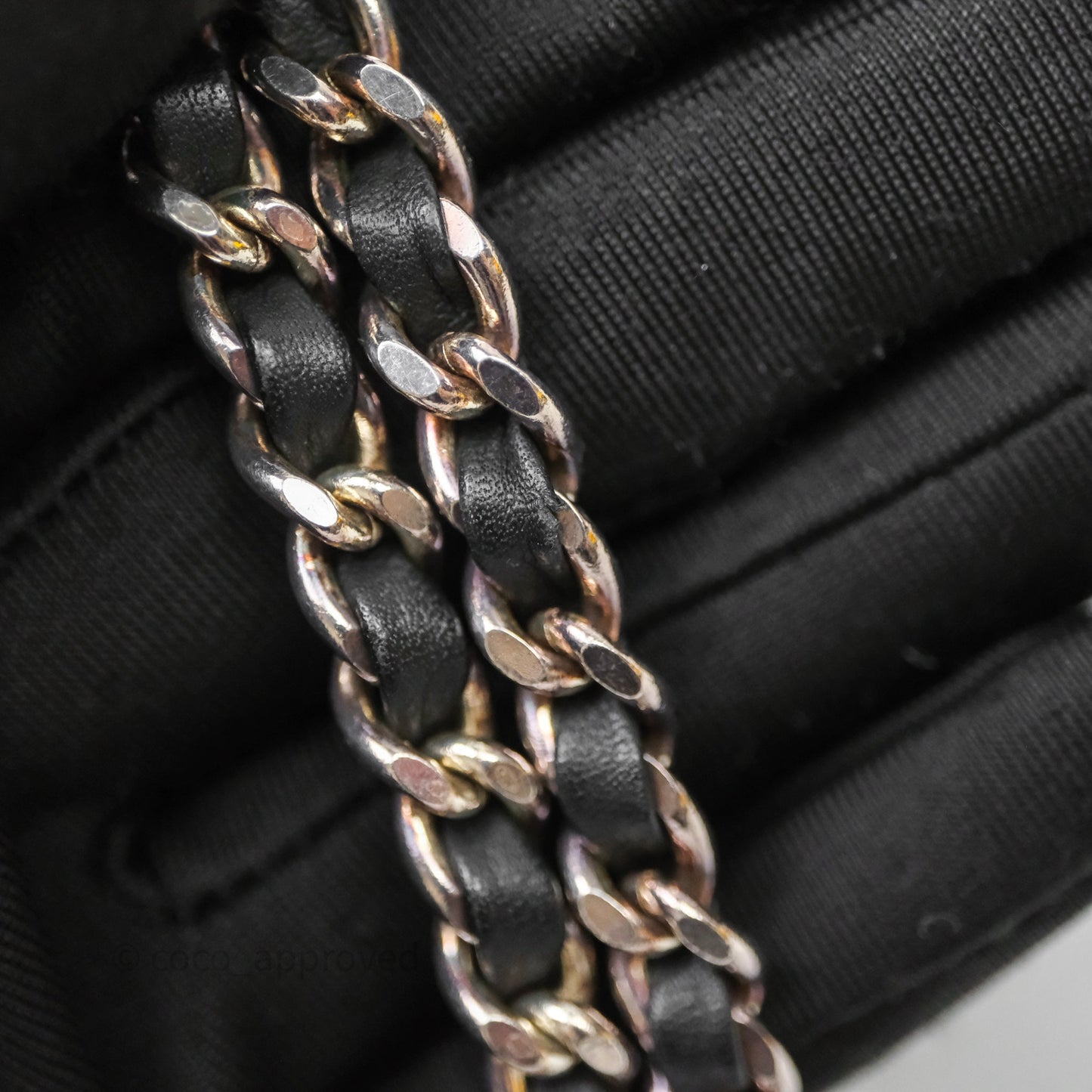 Chanel Vintage CC Drawstring Bag Black Calfskin Silver Hardware