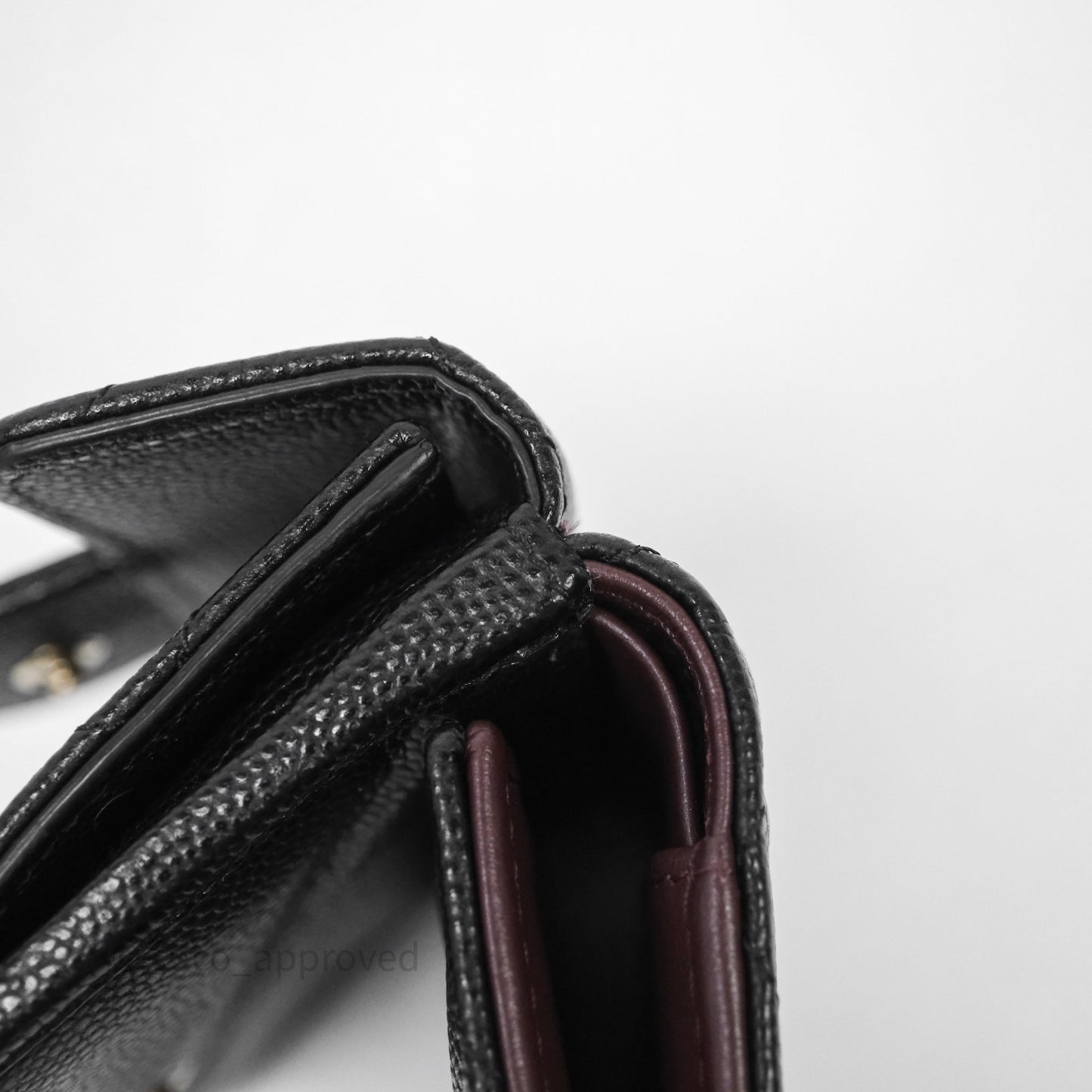 Chanel Small Classic Trifold Wallet Quilted Black Caviar Gold Hardware