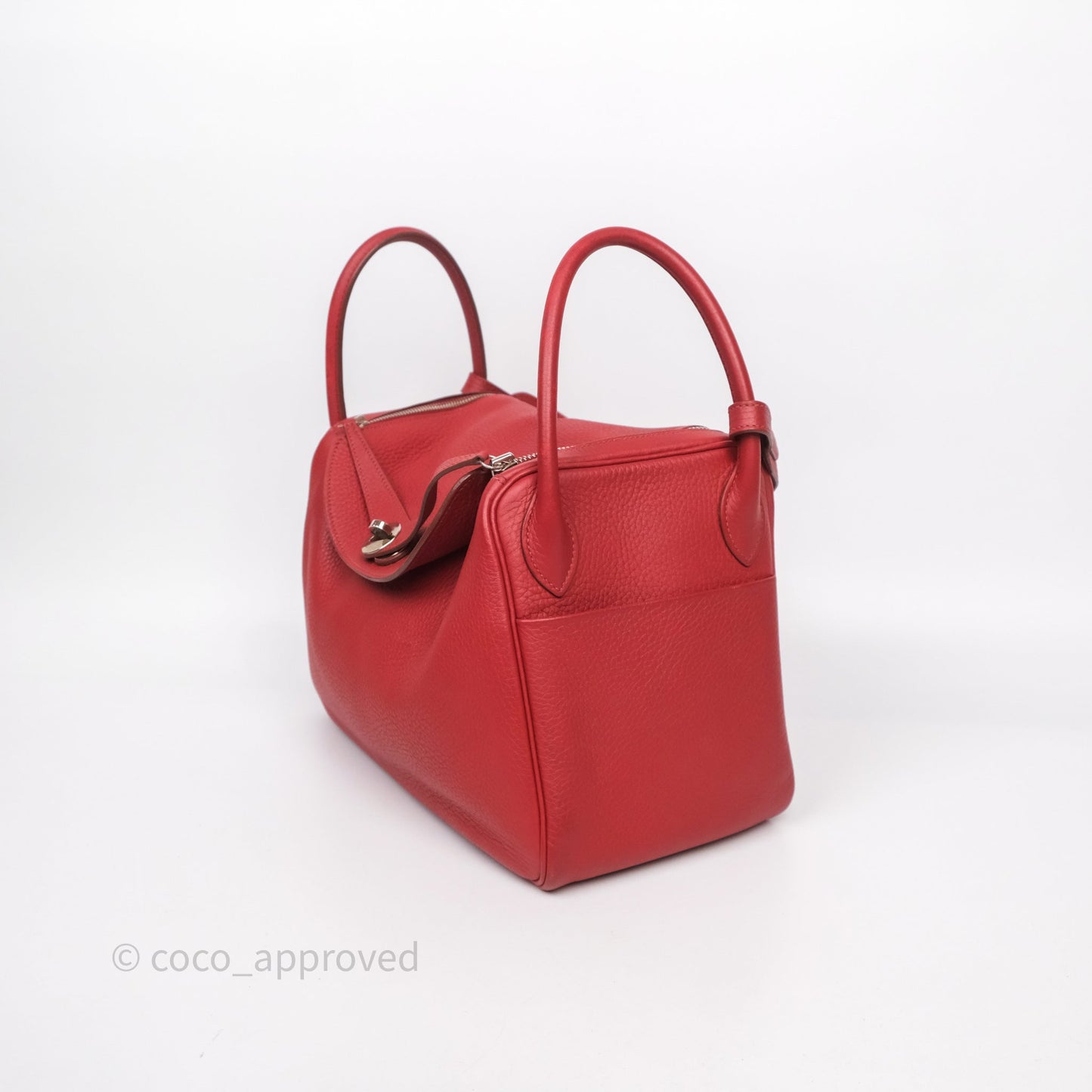 Hermès Lindy 30 Rouge Garance 54 Clemence Palladium Hardware