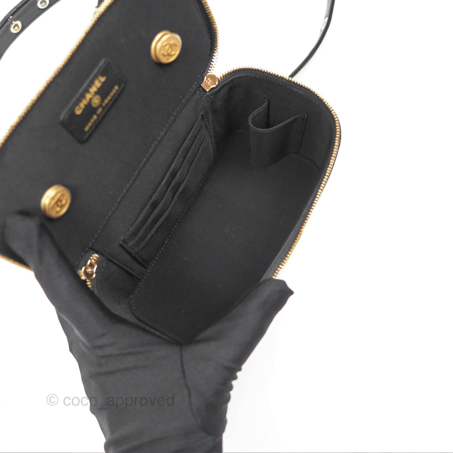 Chanel Vanity With Chain Black Goatskin Mixed Hardware