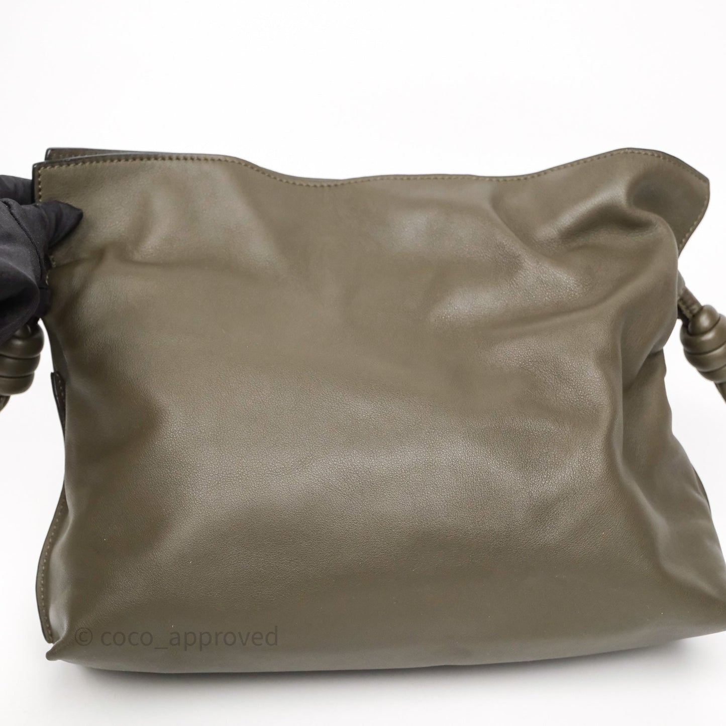 Loewe Flamenco Clutch Medium in Nappa Calfskin Dark Khaki Green
