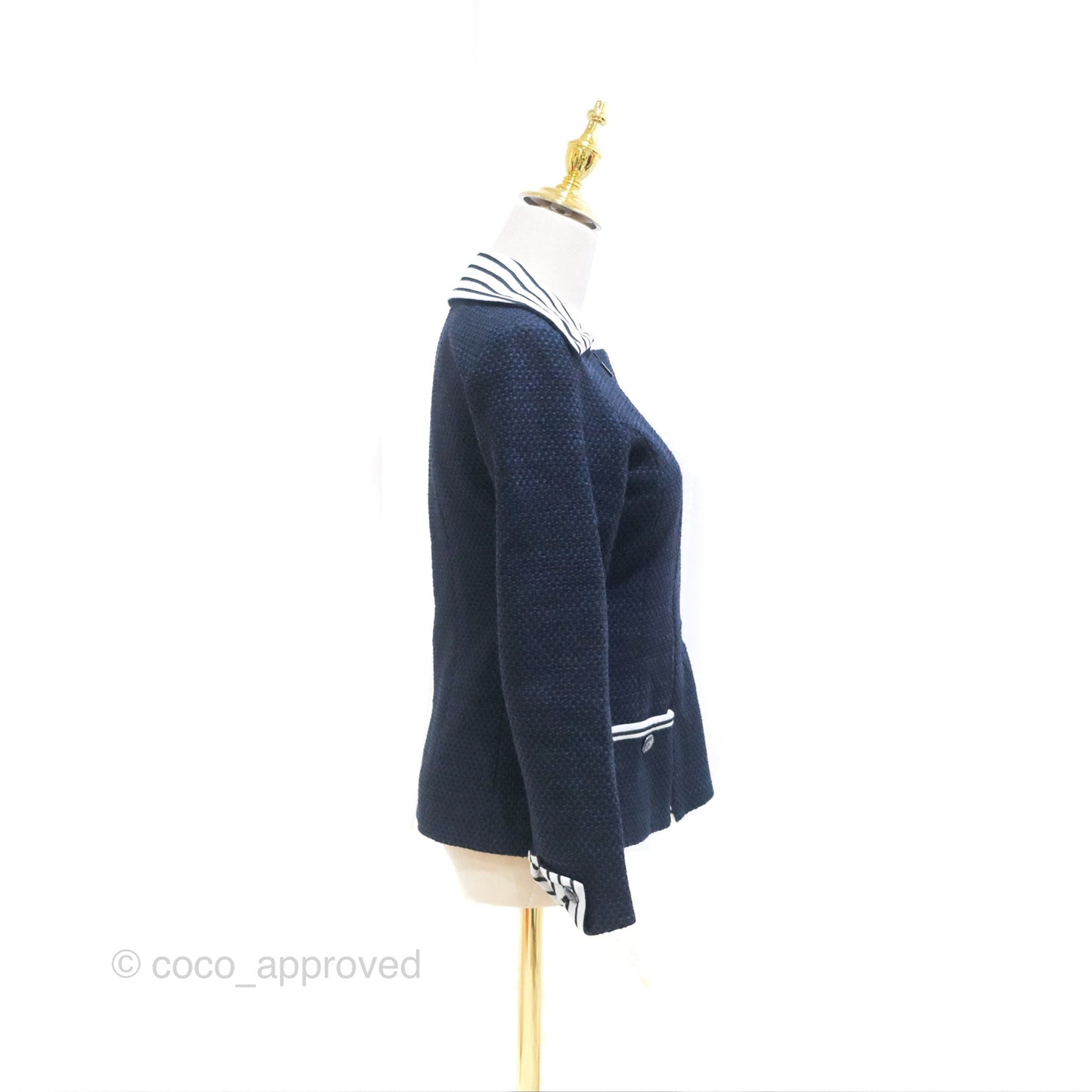Chanel Double Zip Jacket Tweed Navy