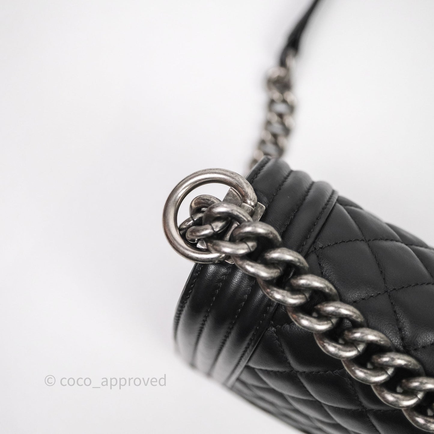 Chanel Medium Boy Quilted Black Lambskin Ruthenium Hardware