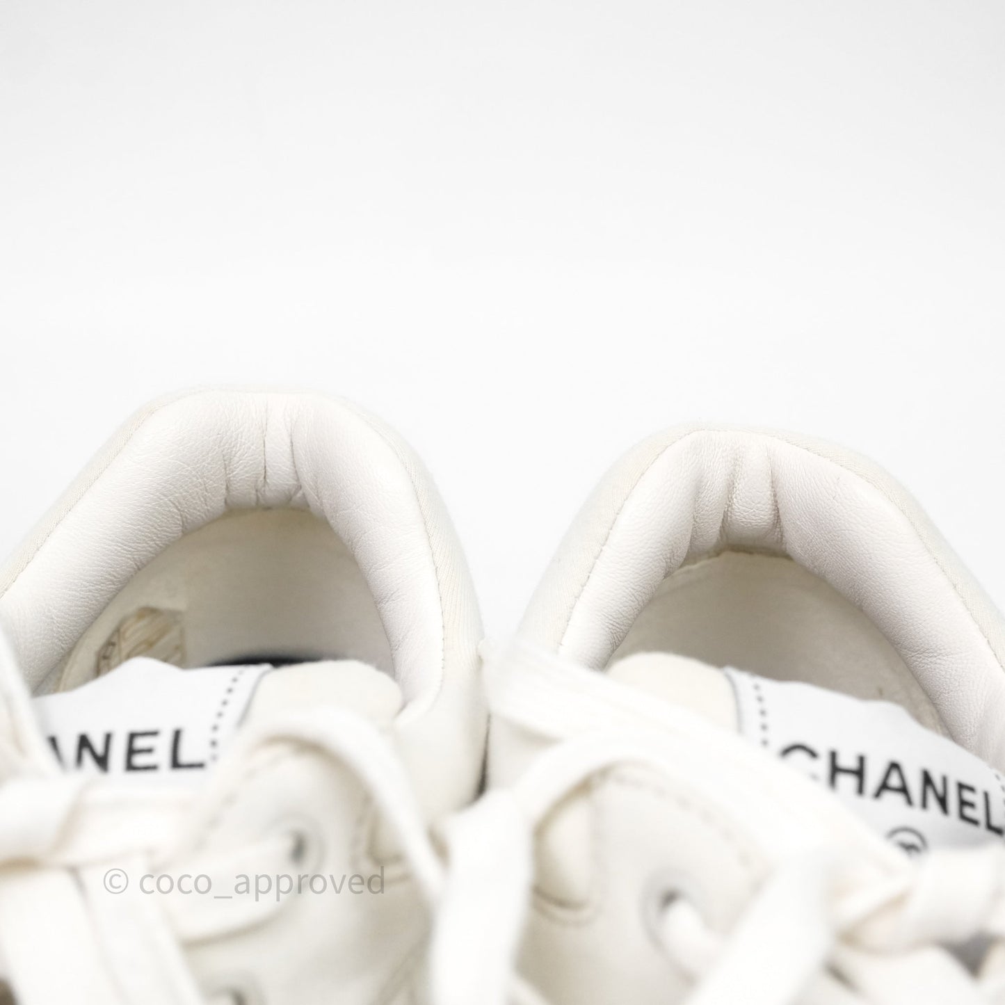 Chanel Logo Sneakers Light Grey Suede Calfskin Size 38.5