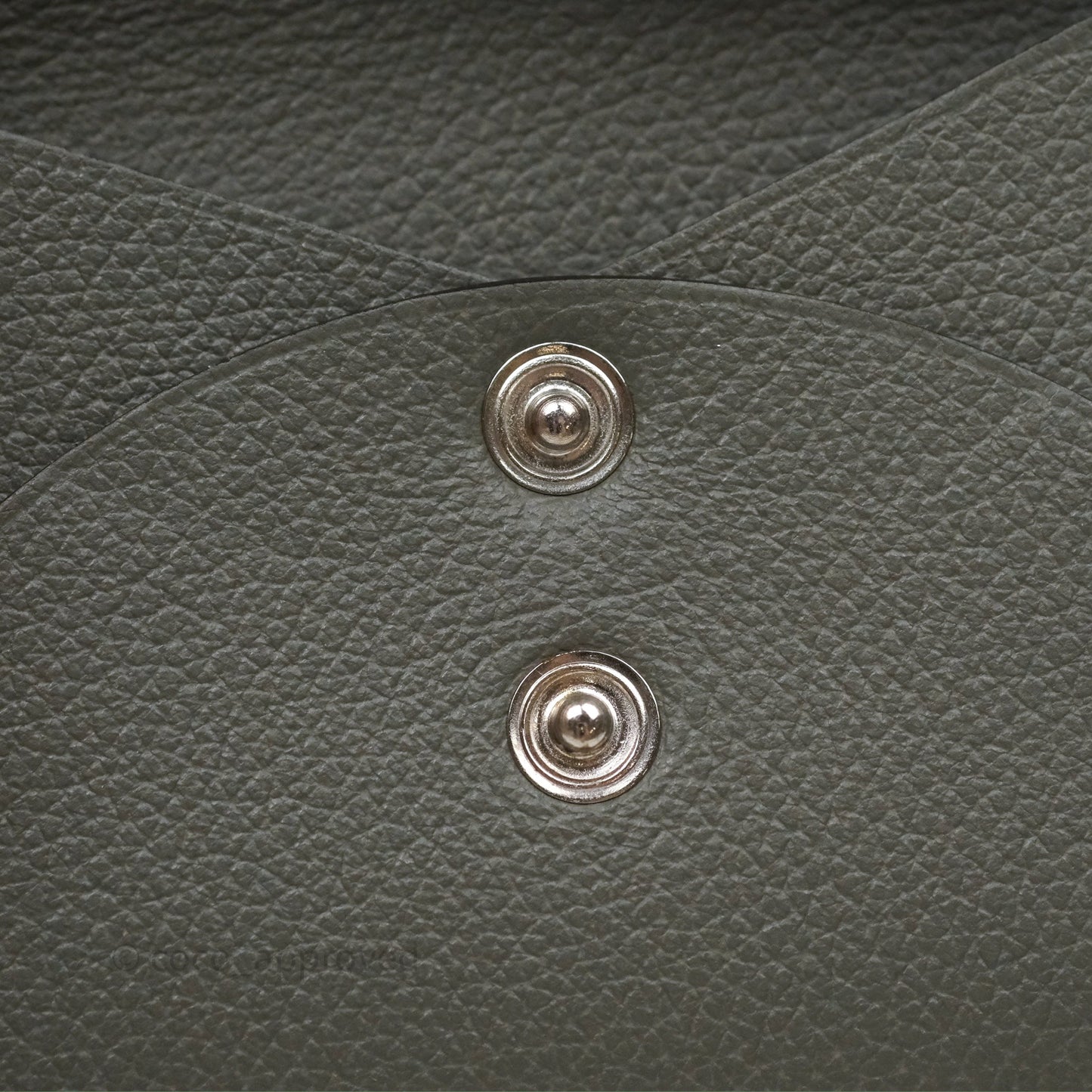 Hermès Calvi Duo Compact Card Holder Gris Meyer 0L Evercolor Palladium Hardware