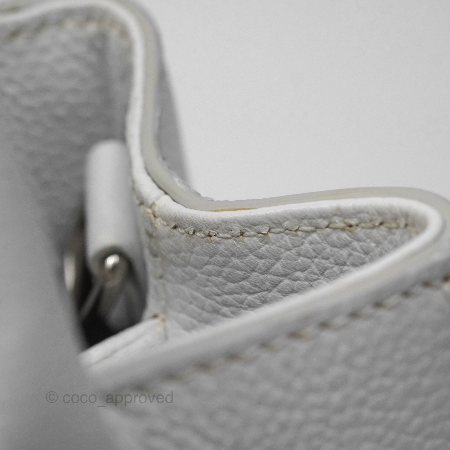 Chanel Mini Neo Executive Shopper Tote White Grained Calfskin Silver Hardware