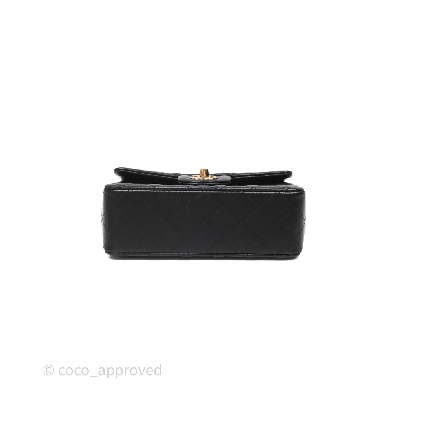 Chanel Quilted Mini Rectangular Black Lambskin Gold Hardware