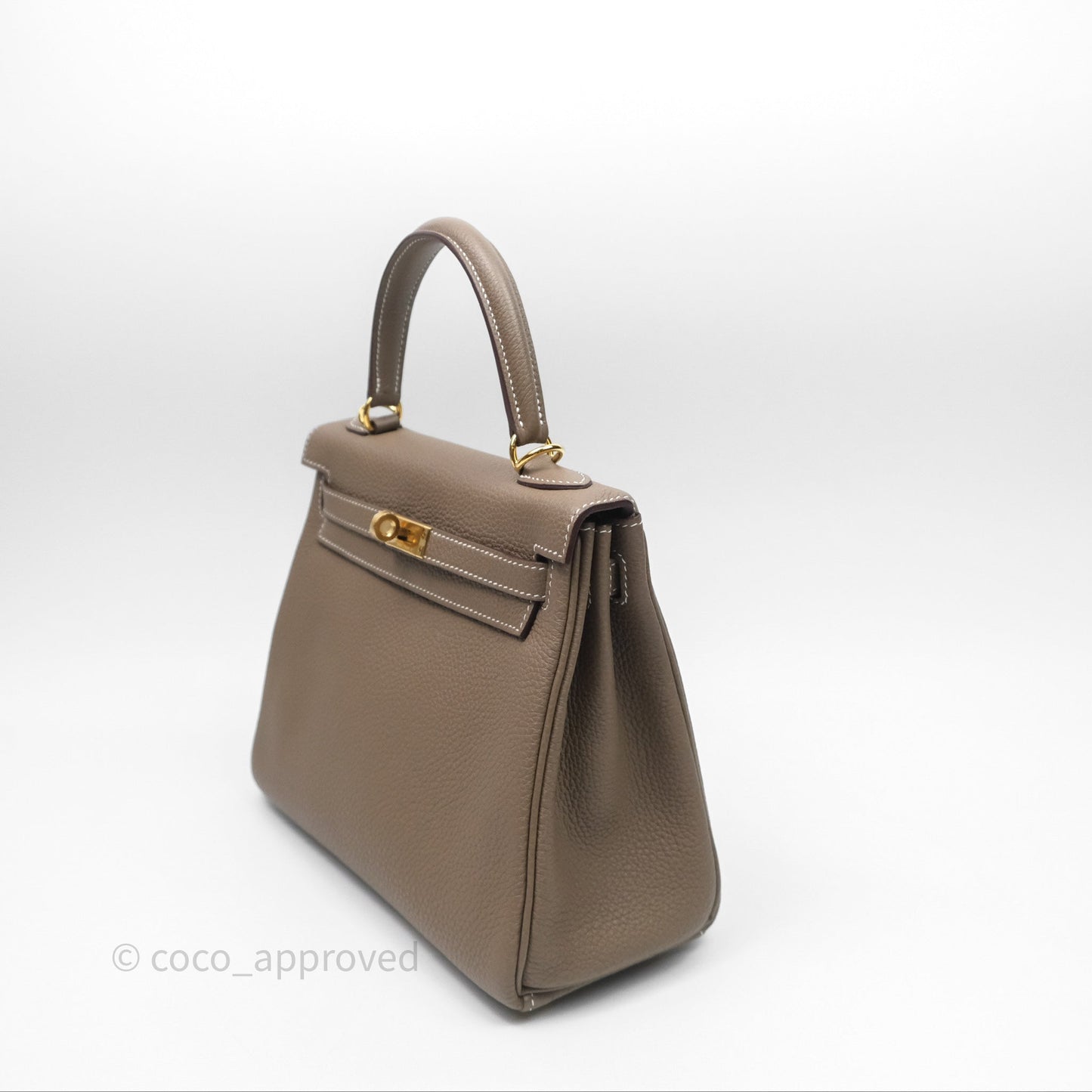 Hermès Kelly 25 Etoupe 18 Retourne Togo Gold Hardware