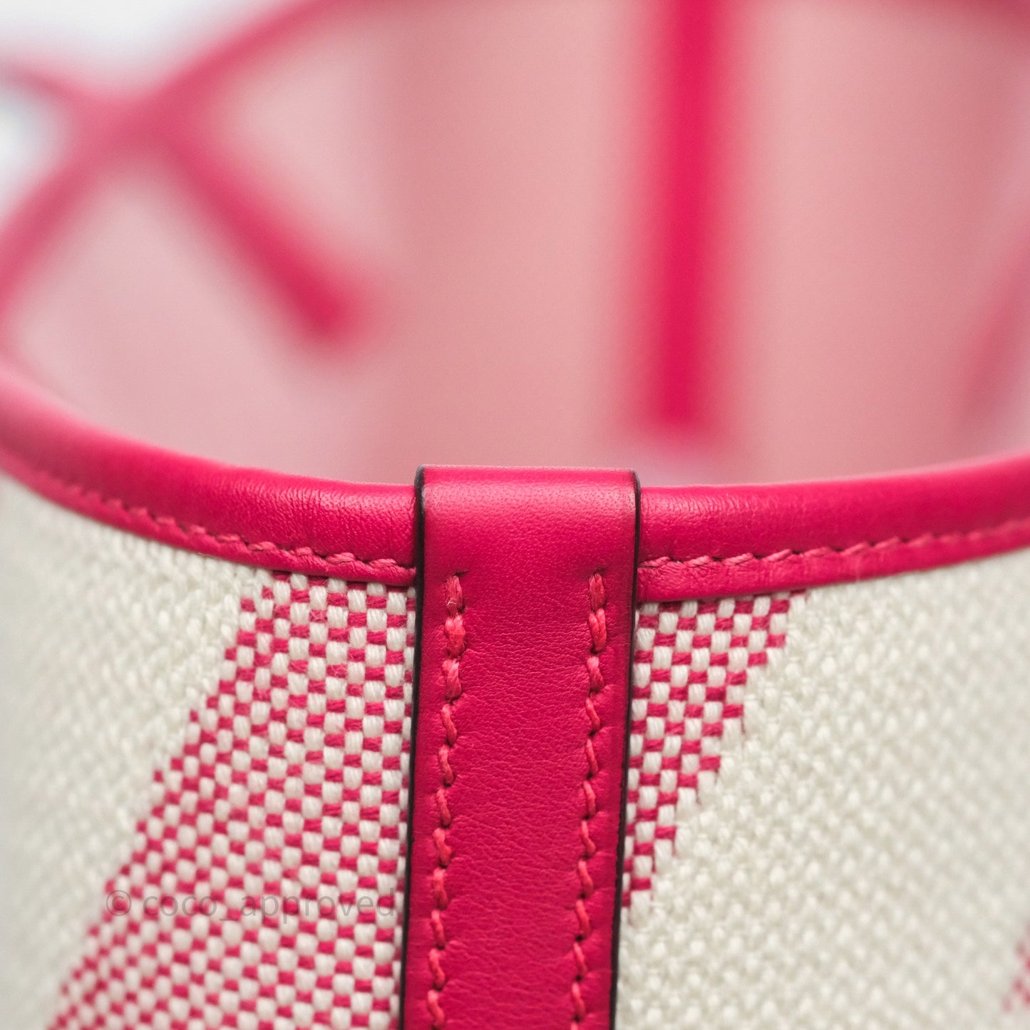 Hermès Cabas H en Biais 40 Bag Ecru / Framboise