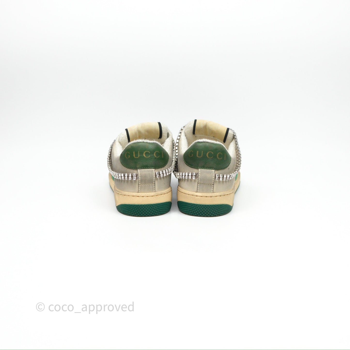 Gucci Crystals Embellished Low Top Sneakers Size 37