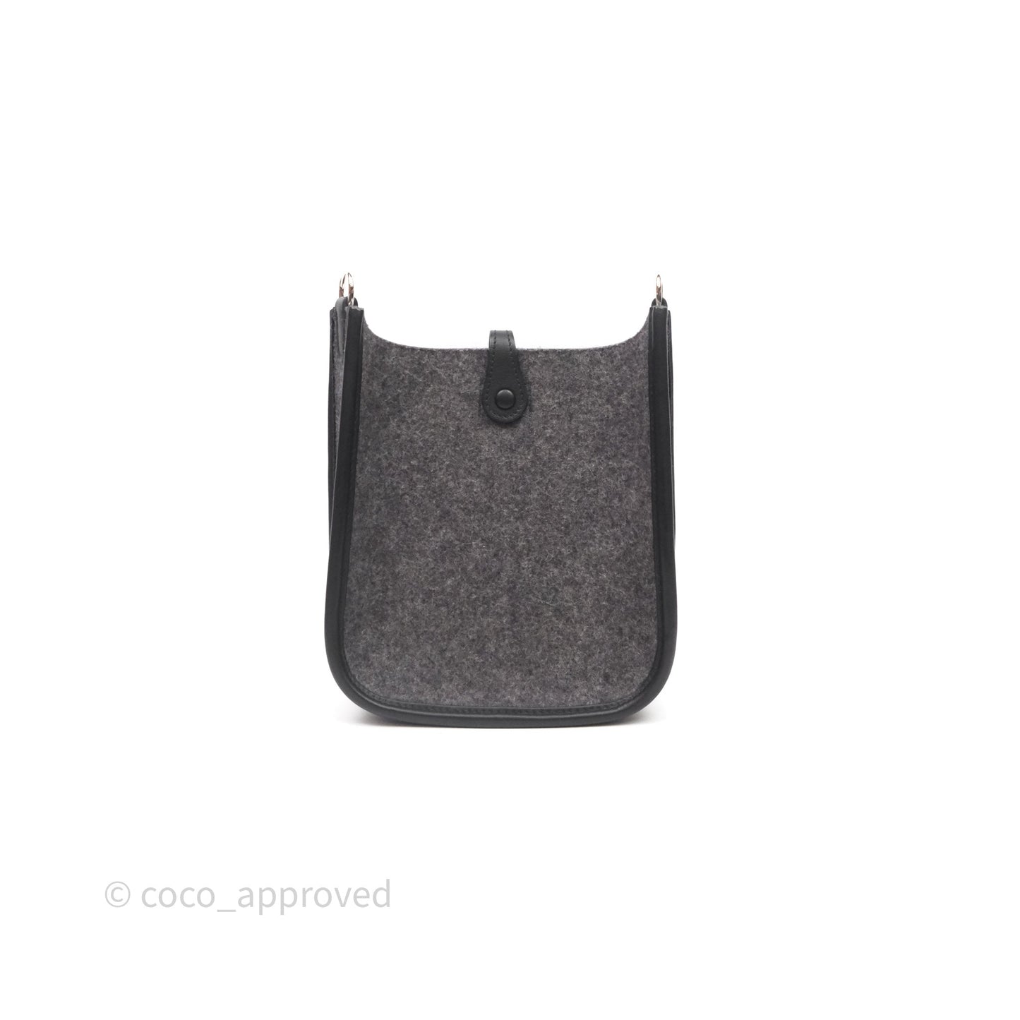 Hermès Mini Evelyne 16 Graphite 88 / Noir 89 Wool Swift Palladium Hardware