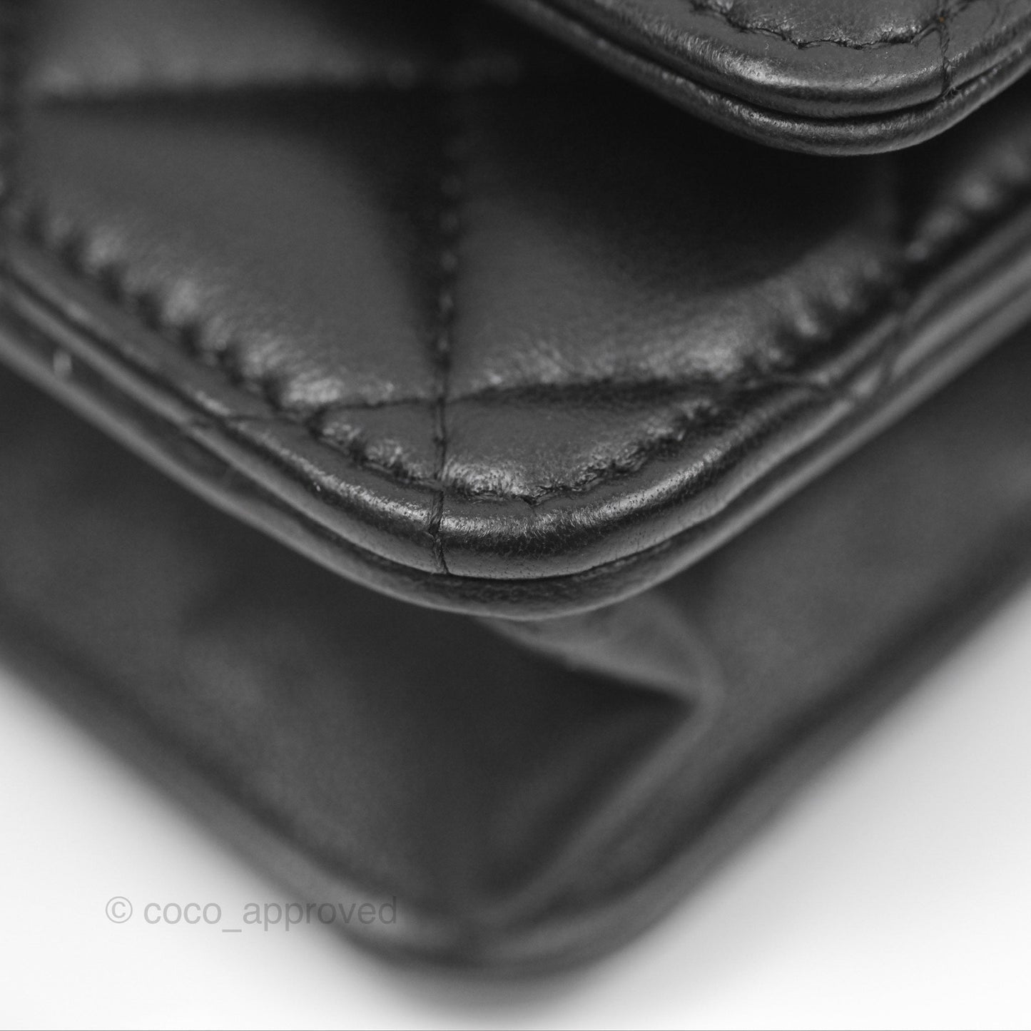 Chanel Gradient CC Wallet On Chain WOC Black Lambskin Silver Hardware 23K
