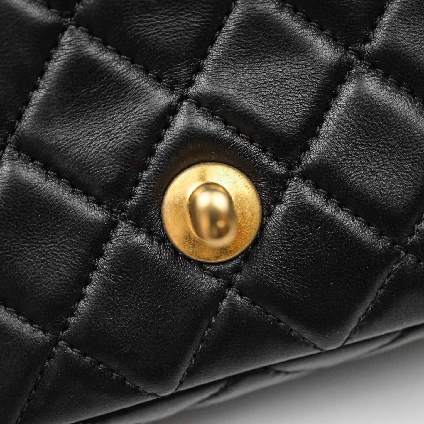 Chanel Mini Rectangular Pearl Crush Quilted Black Lambskin Aged Gold Hardware
