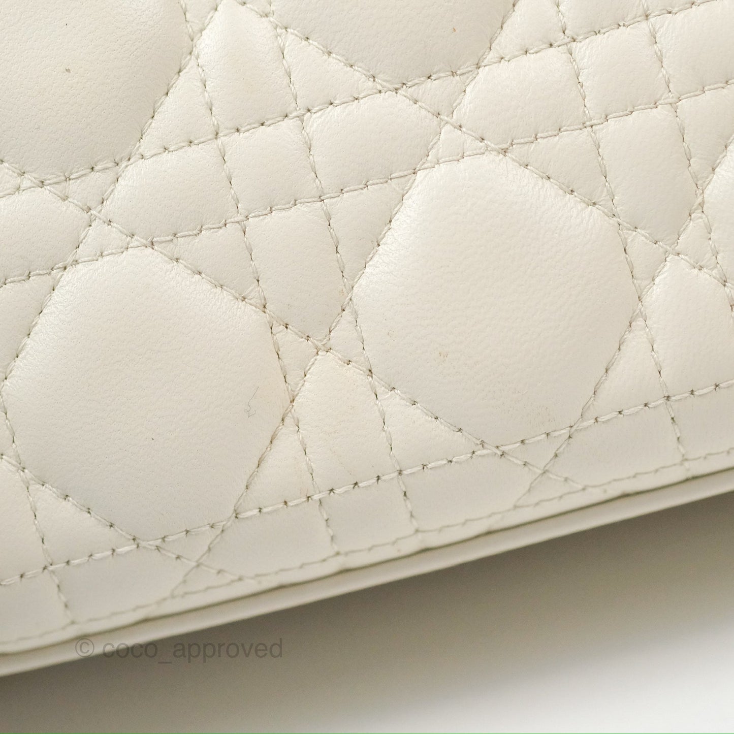 Christian Dior My ABCDior Lady Dior White Cannage Lambskin Gold Hardware