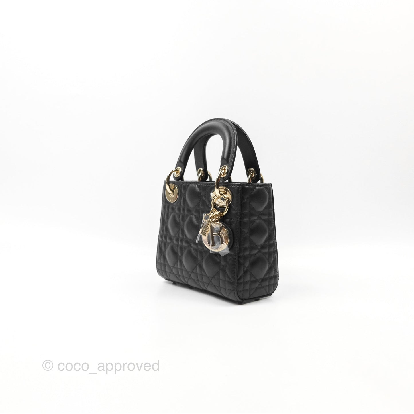 Christian Dior Mini Lady Dior Black Lambskin Gold Hardware