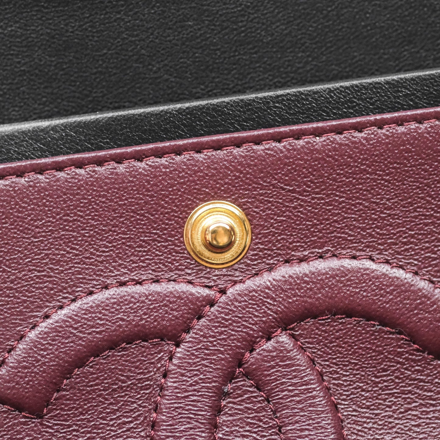 Chanel Classic M/L Medium Flap Quilted Black Lambskin Gold Hardware