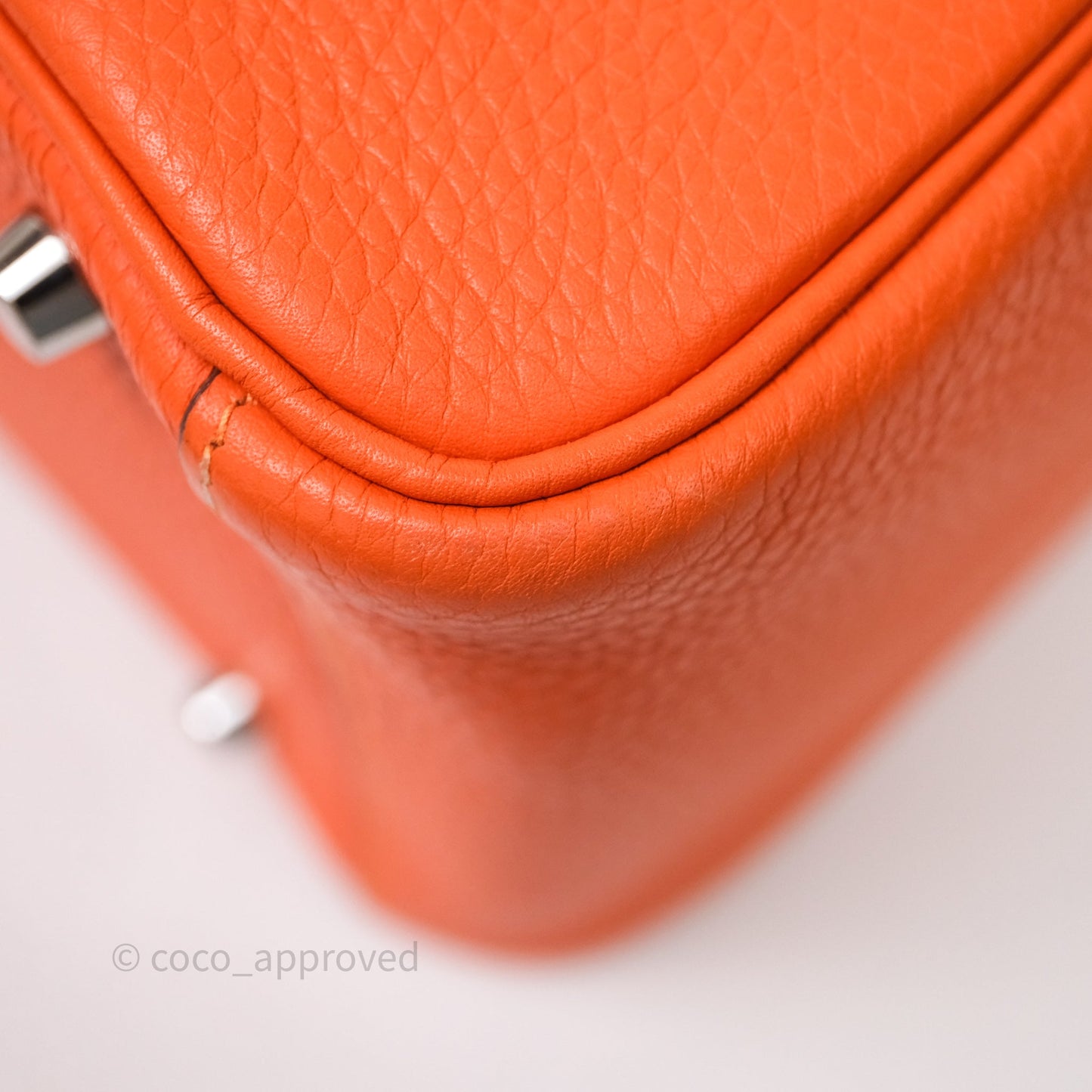 Hermès Lindy 30 Orange 93 Clemence Palladium Hardware