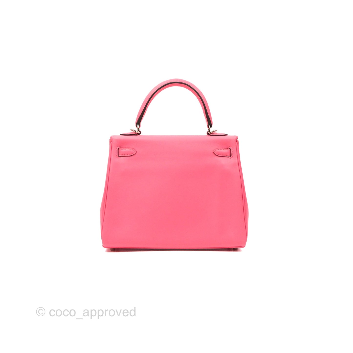 Hermès Retourne Kelly 25 Rose Azalee Swift Palladium Hardware