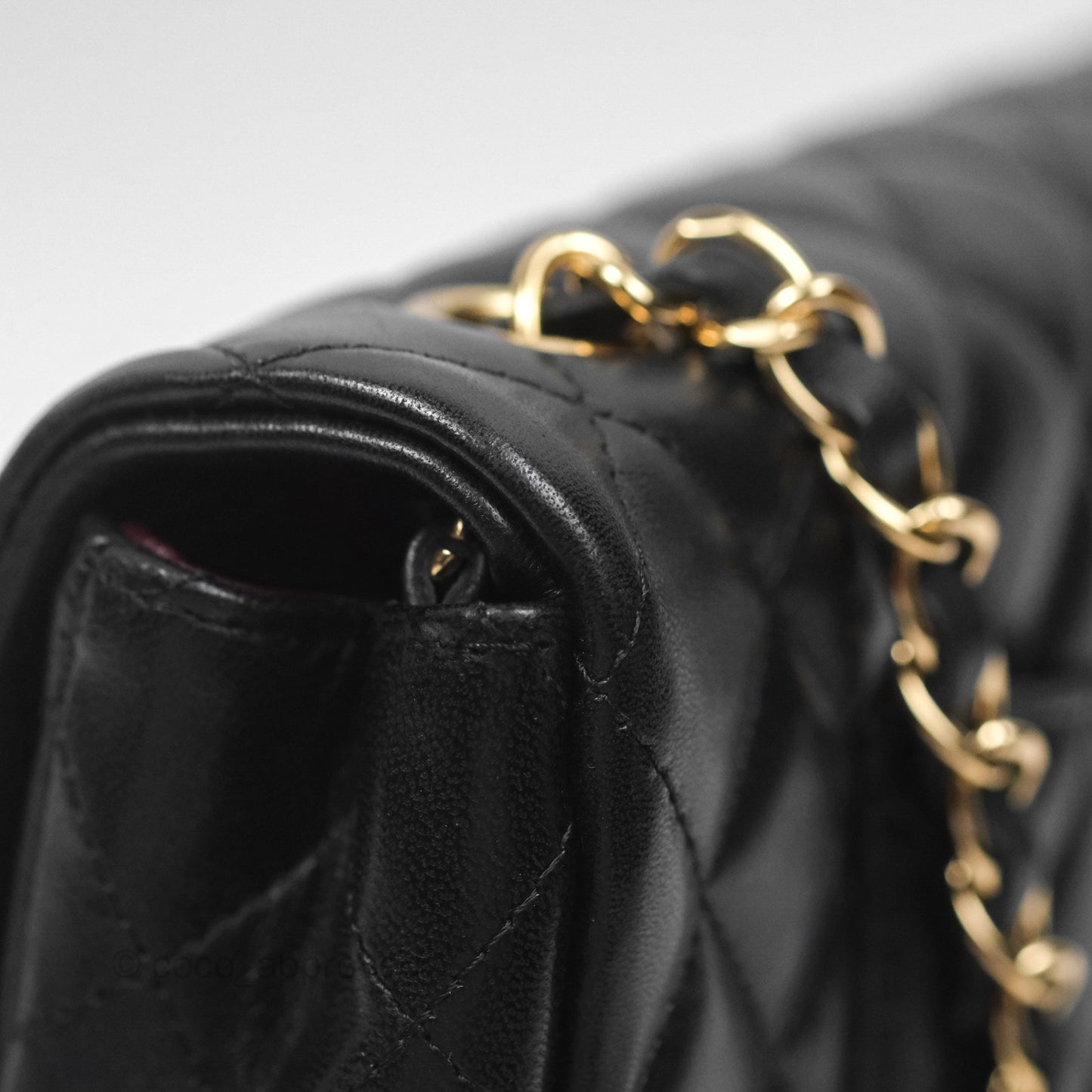 Chanel Quilted East West Flap Bag Black Lambskin Gold Hardware