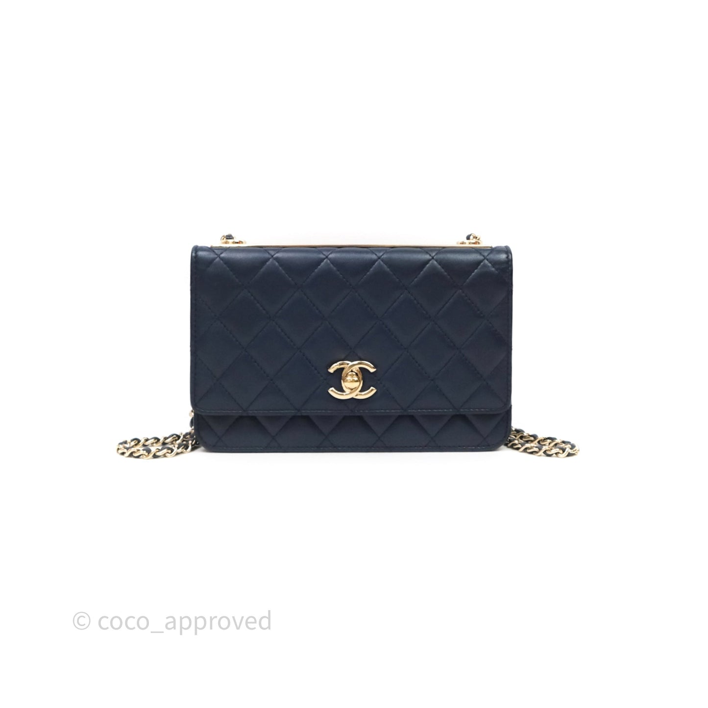 Chanel Trendy CC WOC Wallet On Chain Navy Lambskin Gold Hardware