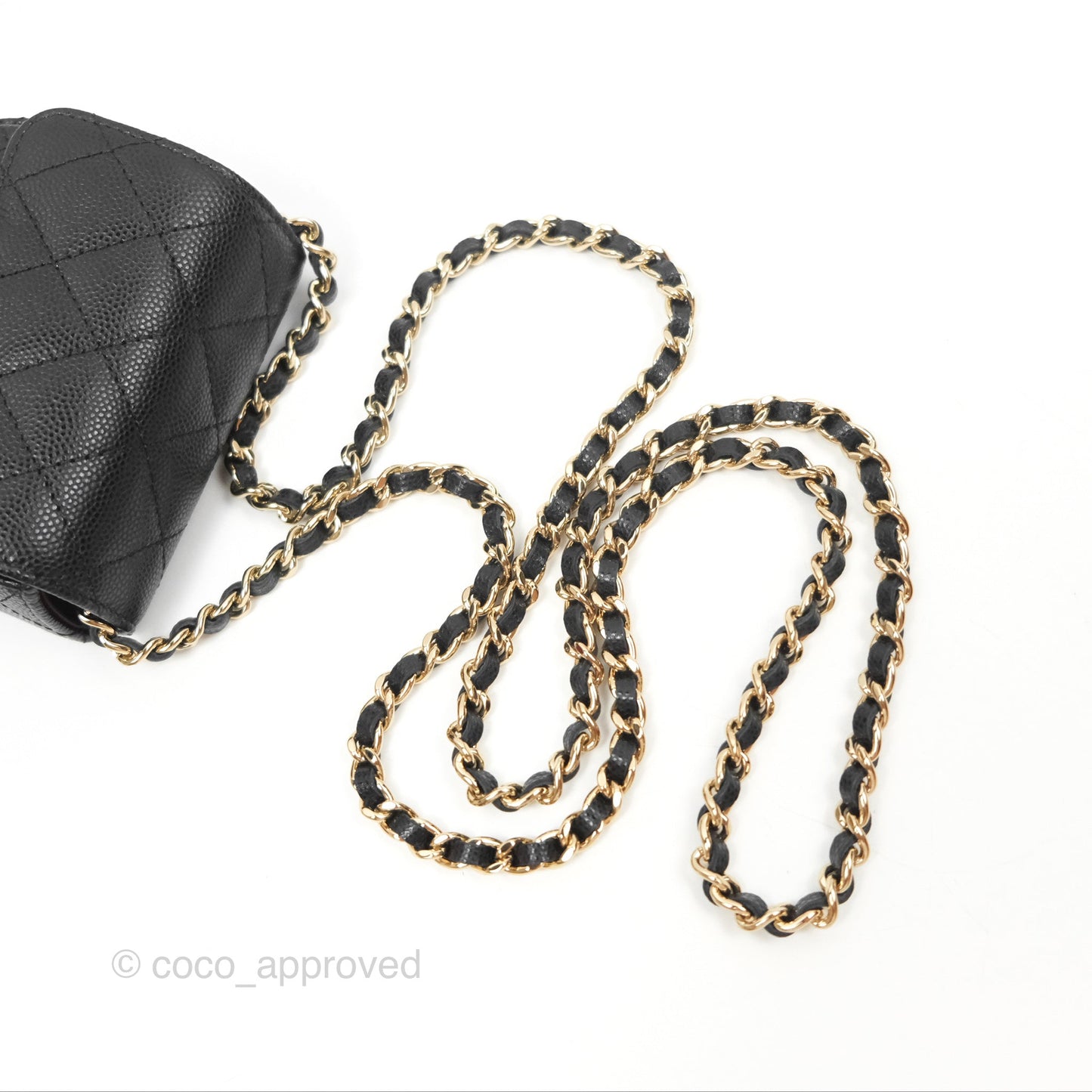 Chanel Mini Clutch With Chain Black Caviar Gold Hardware
