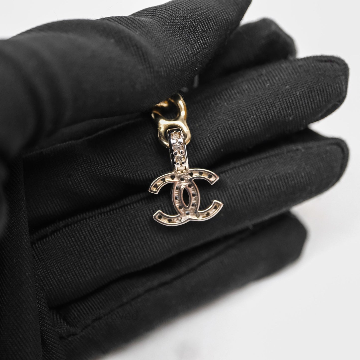 Chanel CC Crystal Drop Earrings Gold Tone 22S