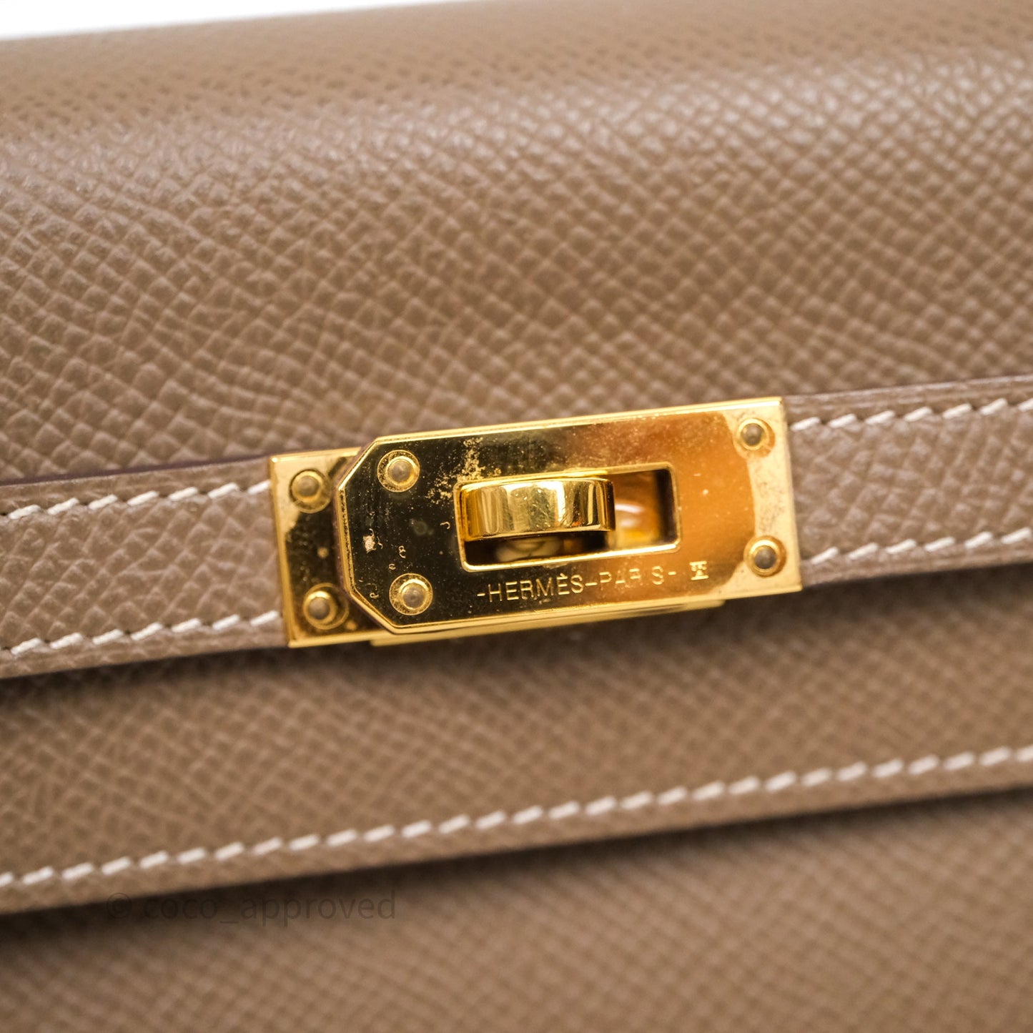 Hermès Kelly To Go Wallet Etoupe 18 Epsom Gold Hardware