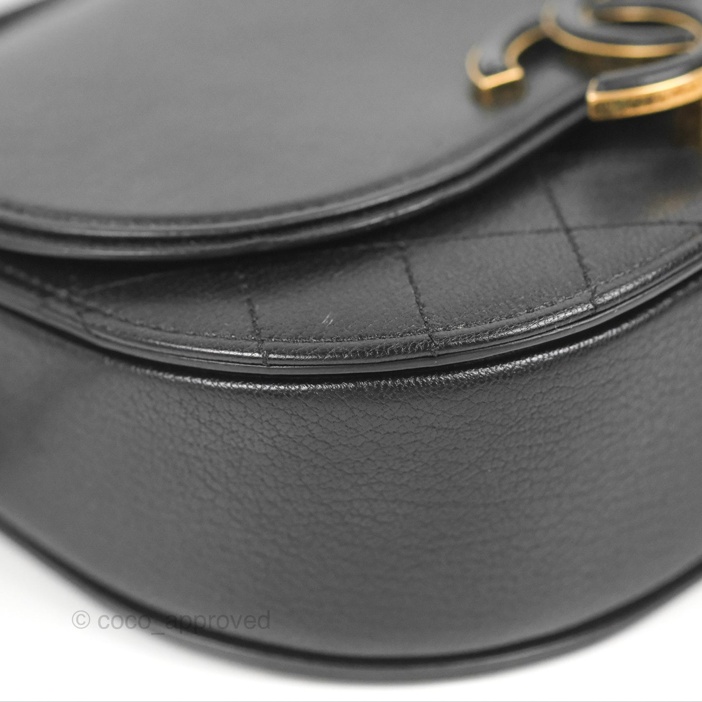 Chanel Small Coco Curve Flap Black Goatskin Antique Gold Hardware