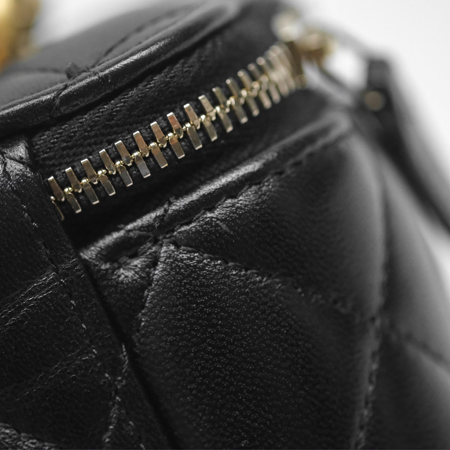 Chanel Vanity Rectangular Top Handle Black Lambskin Aged Gold Hardware