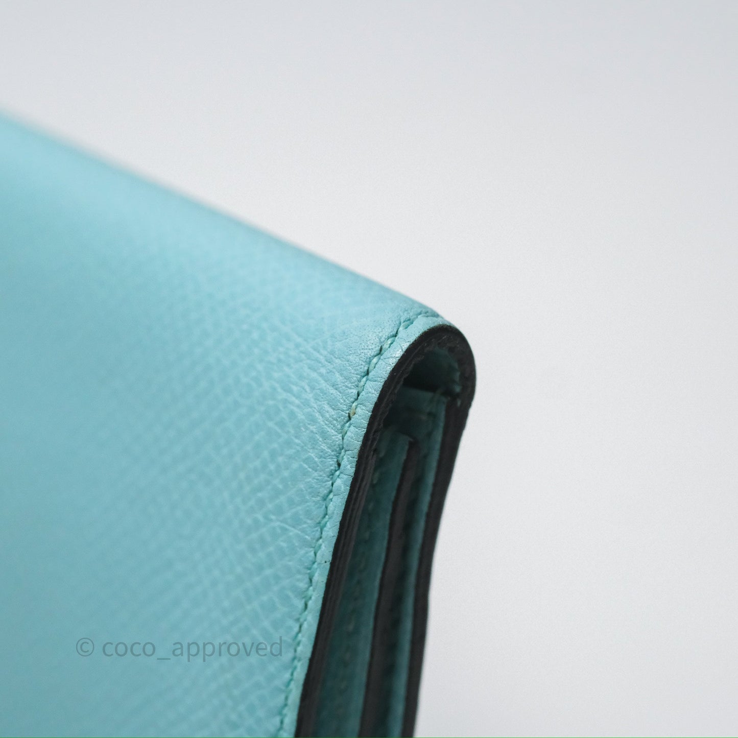 Hermès Bearn Long Wallet Bleu Atoll 3P Epsom Gold Hardware