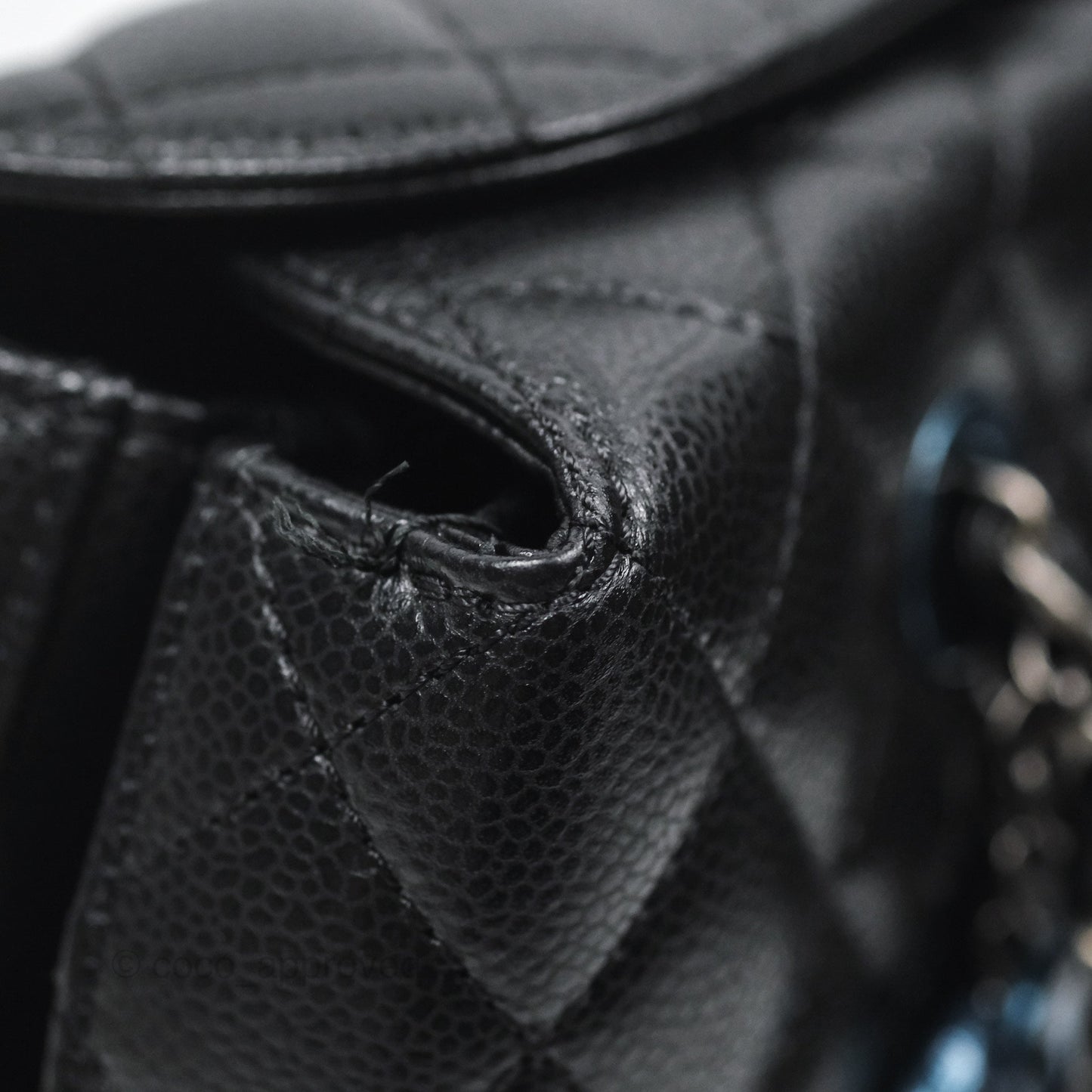 Chanel Quilted Small City Shopping Bag Black Caviar Ruthenium Hardware