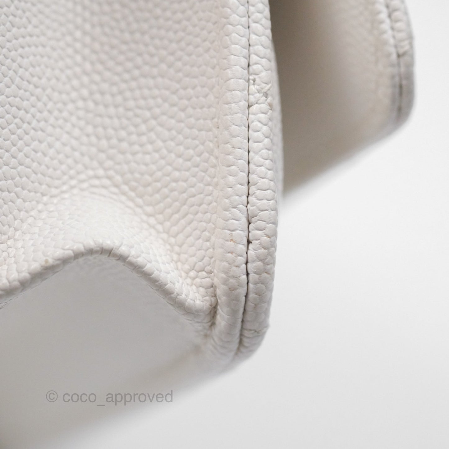 Chanel Quilted Classic Wallet on Chain WOC White Caviar Gold Hardware