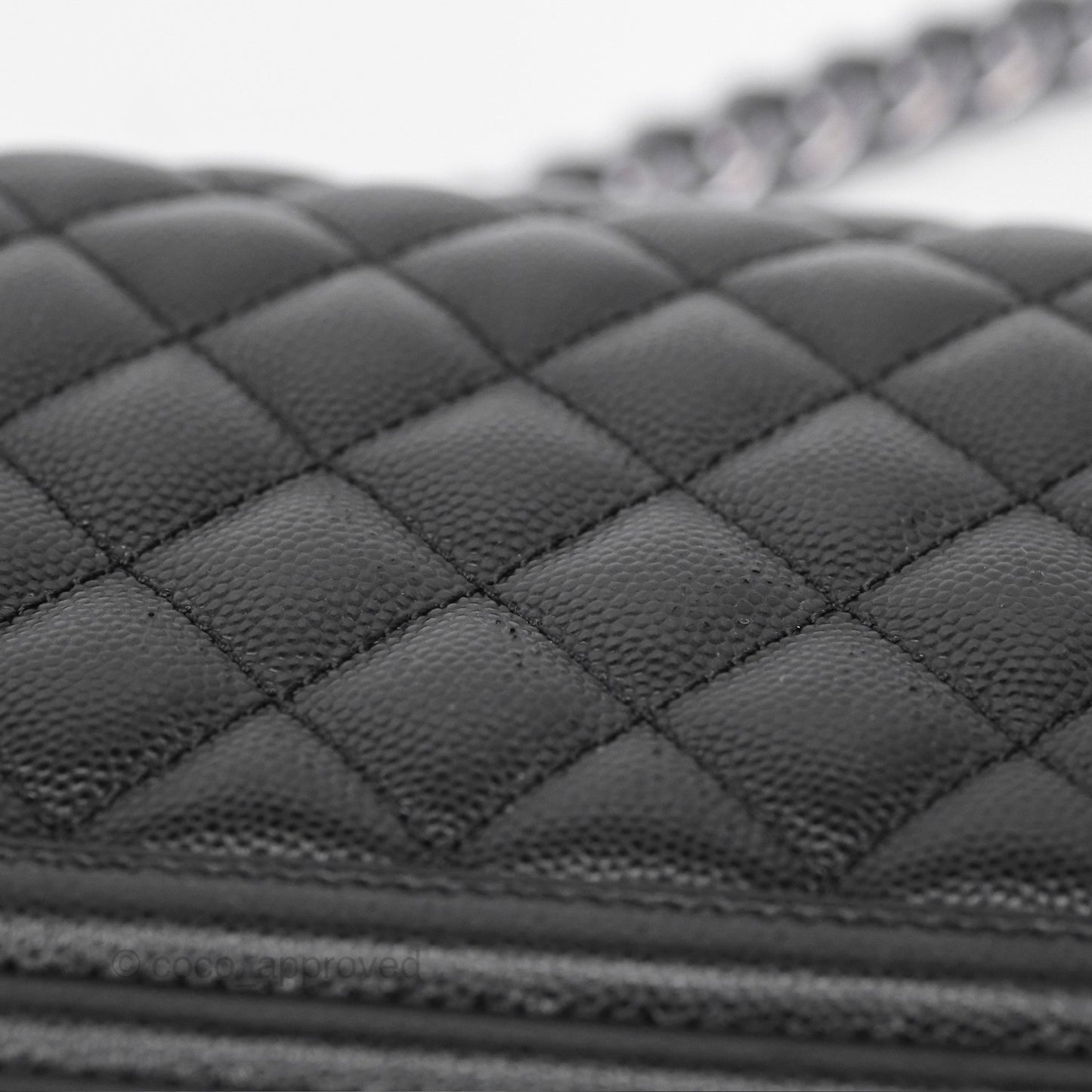 Chanel Medium Boy Quilted Black Caviar Ruthenium Hardware