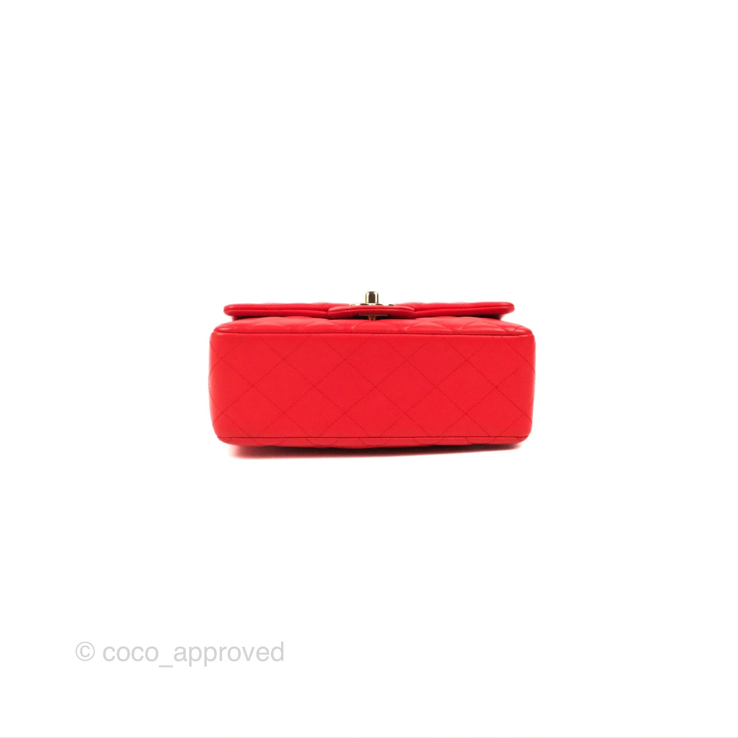 Chanel Quilted Mini Rectangular Flap Red Lambskin Gold Hardware