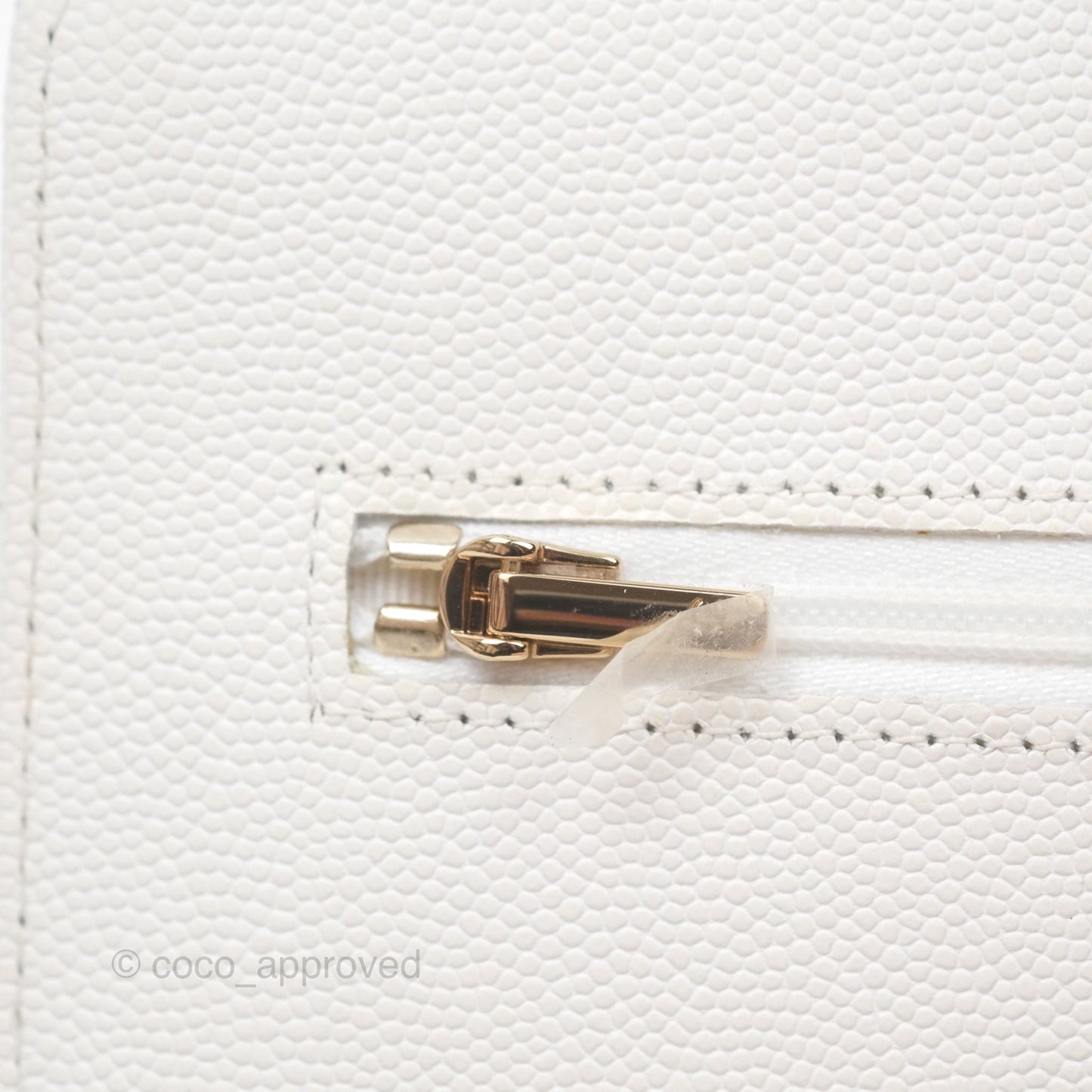 Chanel Quilted Classic Wallet on Chain WOC White Caviar Gold Hardware