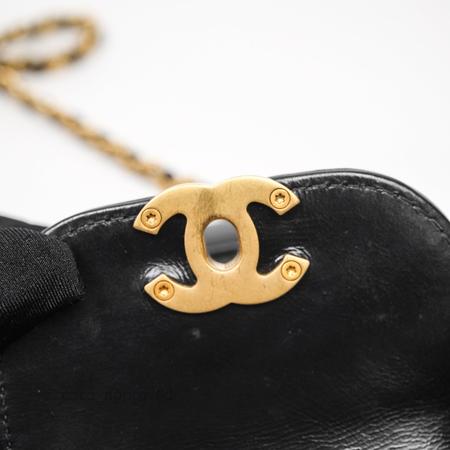 Chanel Kelly Bag Quilted Black Shiny Crumpled Calfskin Aged Gold Hardware