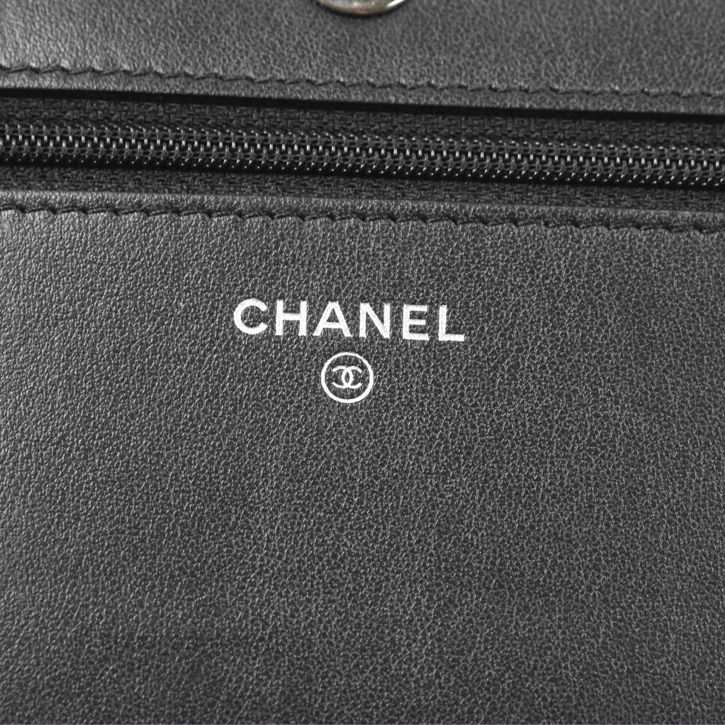 Chanel Chevron Boy Wallet on Chain WOC Black Caviar Silver Hardware