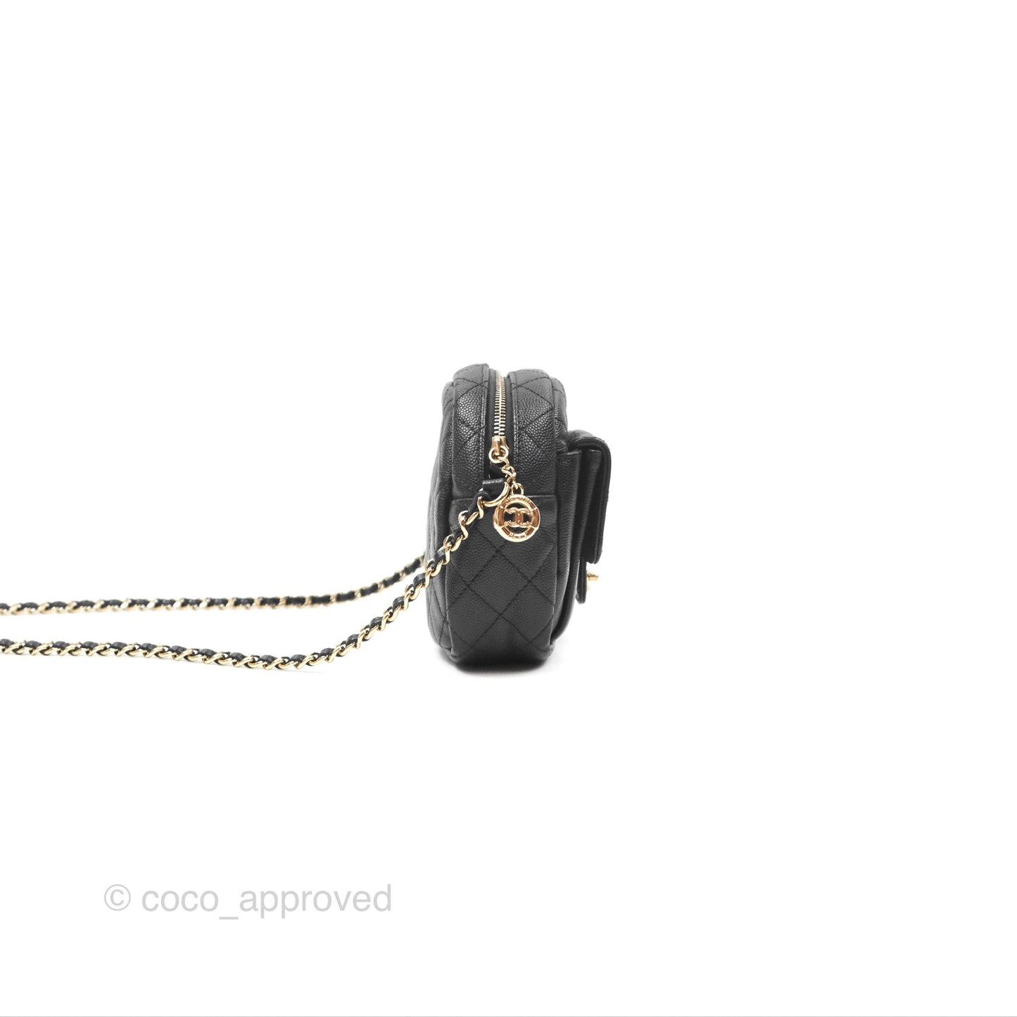 Chanel CC Day Camera Bag Black Caviar Gold Hardware