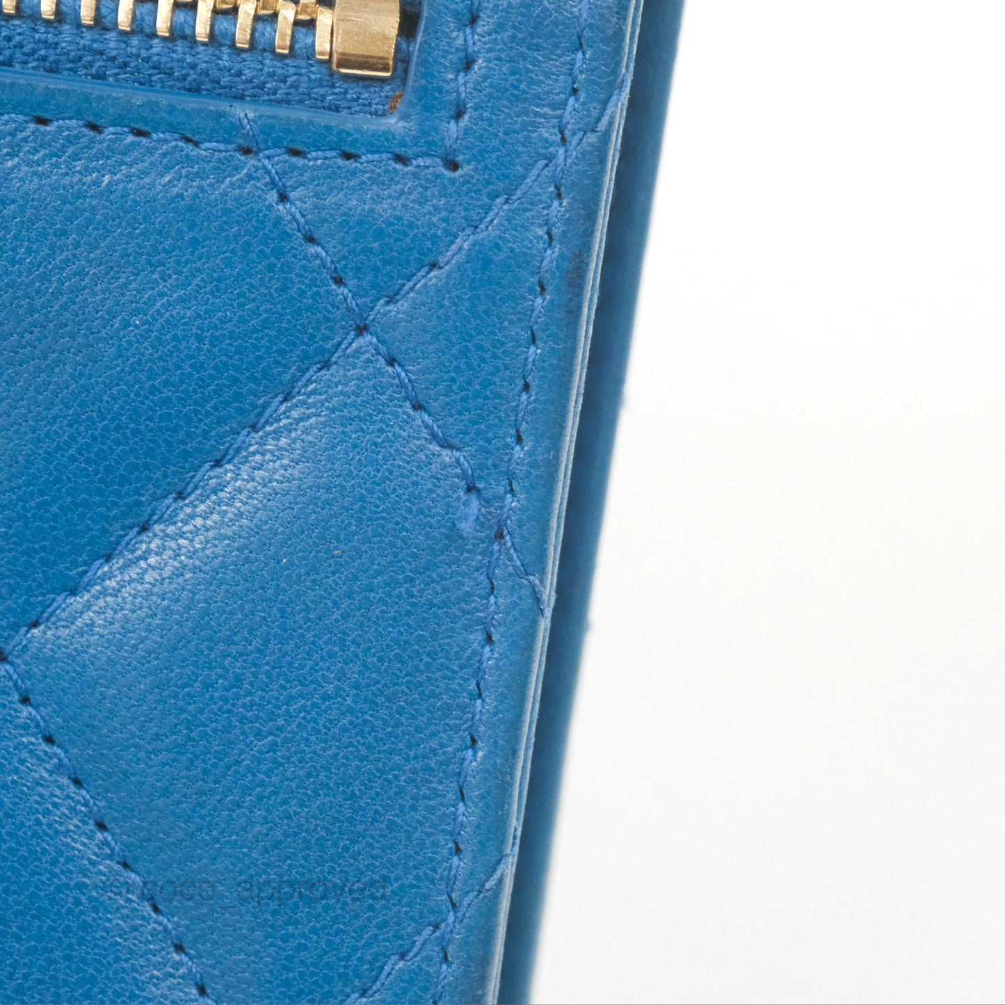 Chanel Classic Short Flap Wallet Blue Lambskin Gold Hardware